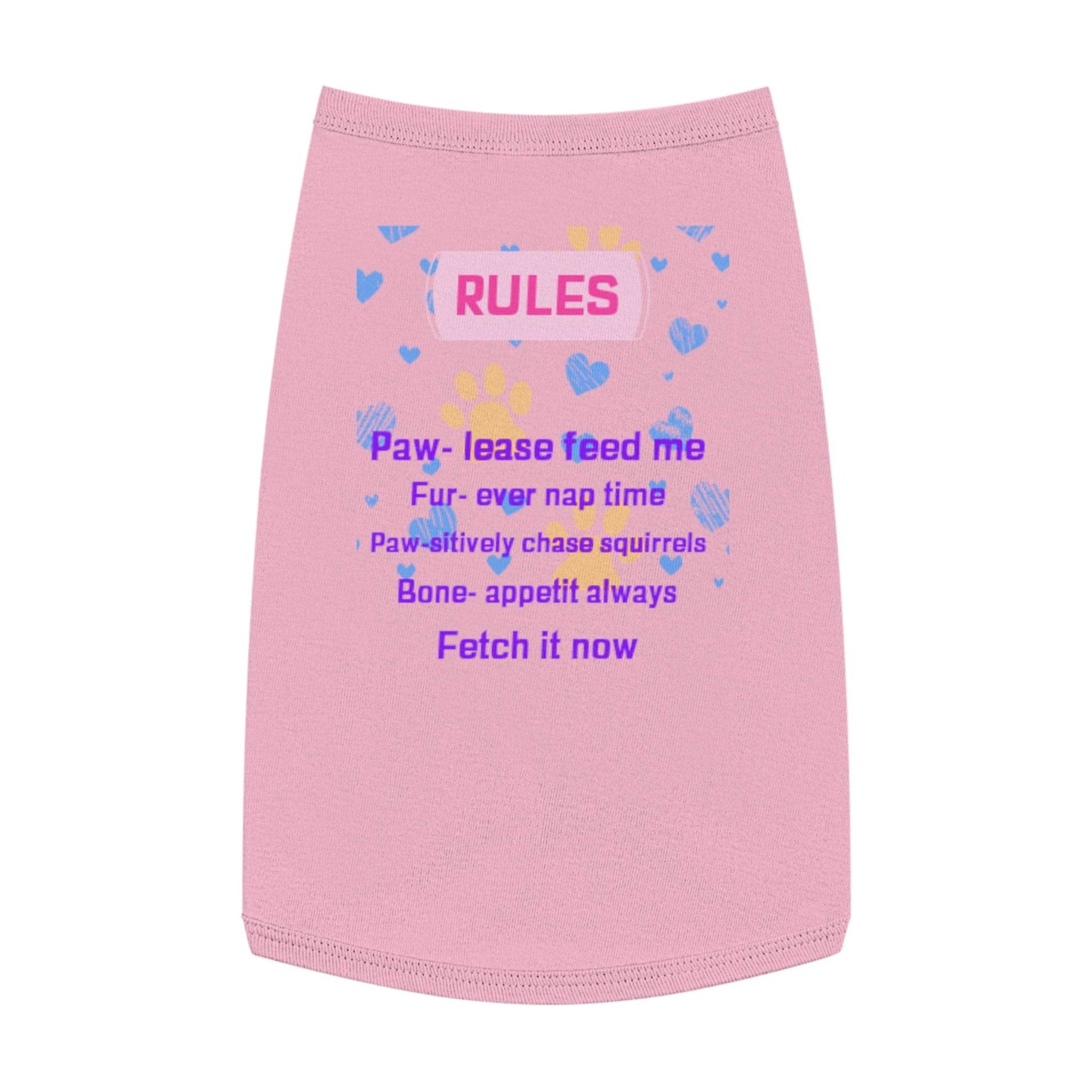 Cute dog rules Tank Top - Paw-some Feeding Rules, Dog Apparel, Pet Gift, Funny Dog Shirt - Pawmug