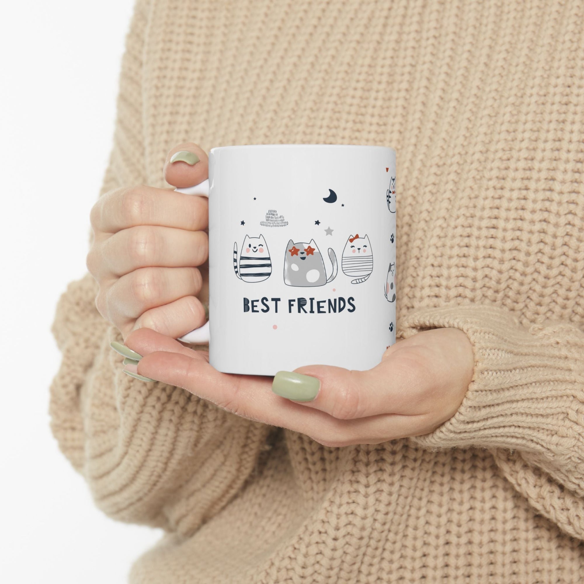 Adorable Cat Friends Ceramic Mug - Perfect Gift for Cat Lovers Printify