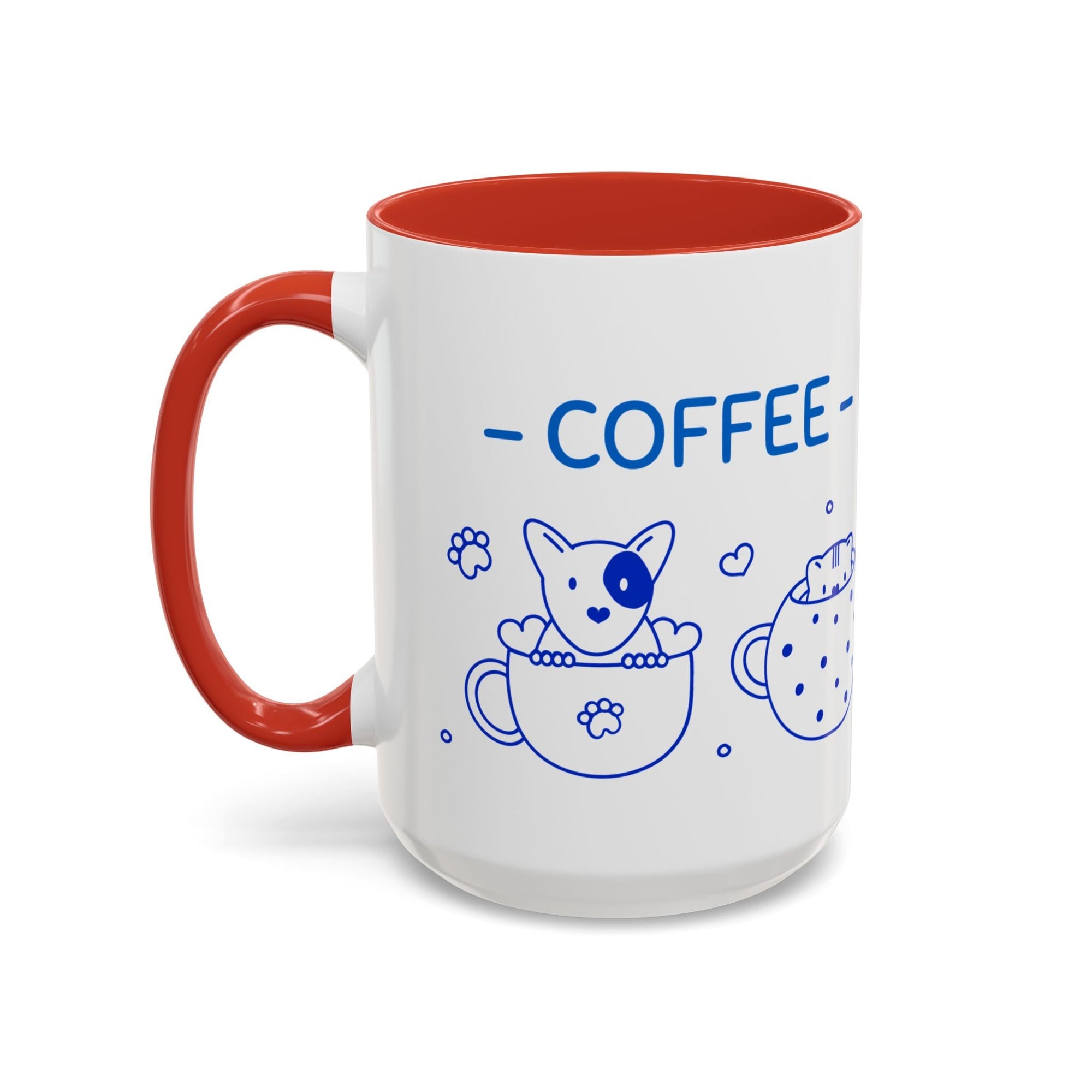 Cute pups Accent Coffee Mug - Perfect for Animal Lovers, Unique Gift for Friends, Tea Time, Kitchen Decor, Coffee Lovers Printify