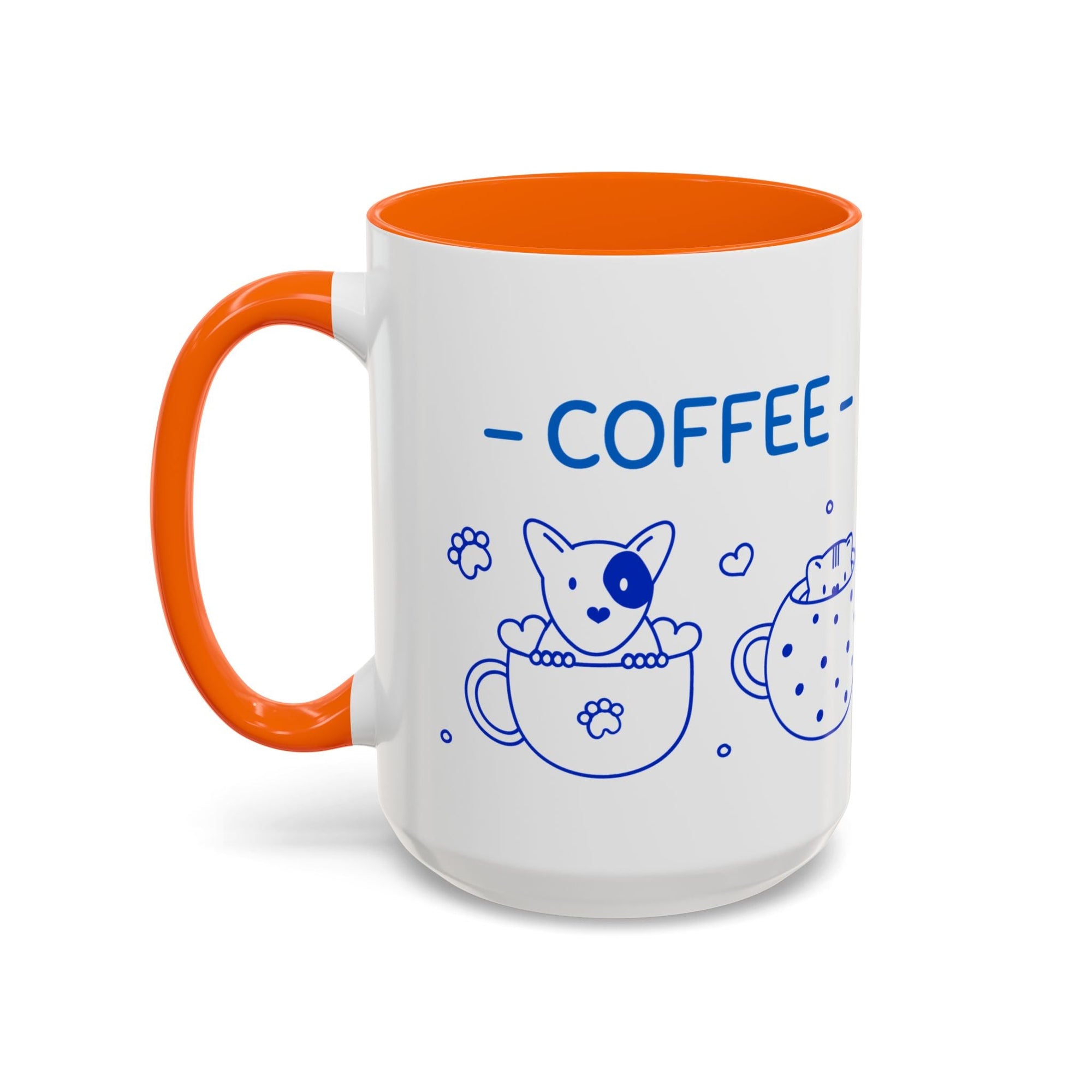 Cute pups Accent Coffee Mug - Perfect for Animal Lovers, Unique Gift for Friends, Tea Time, Kitchen Decor, Coffee Lovers Printify