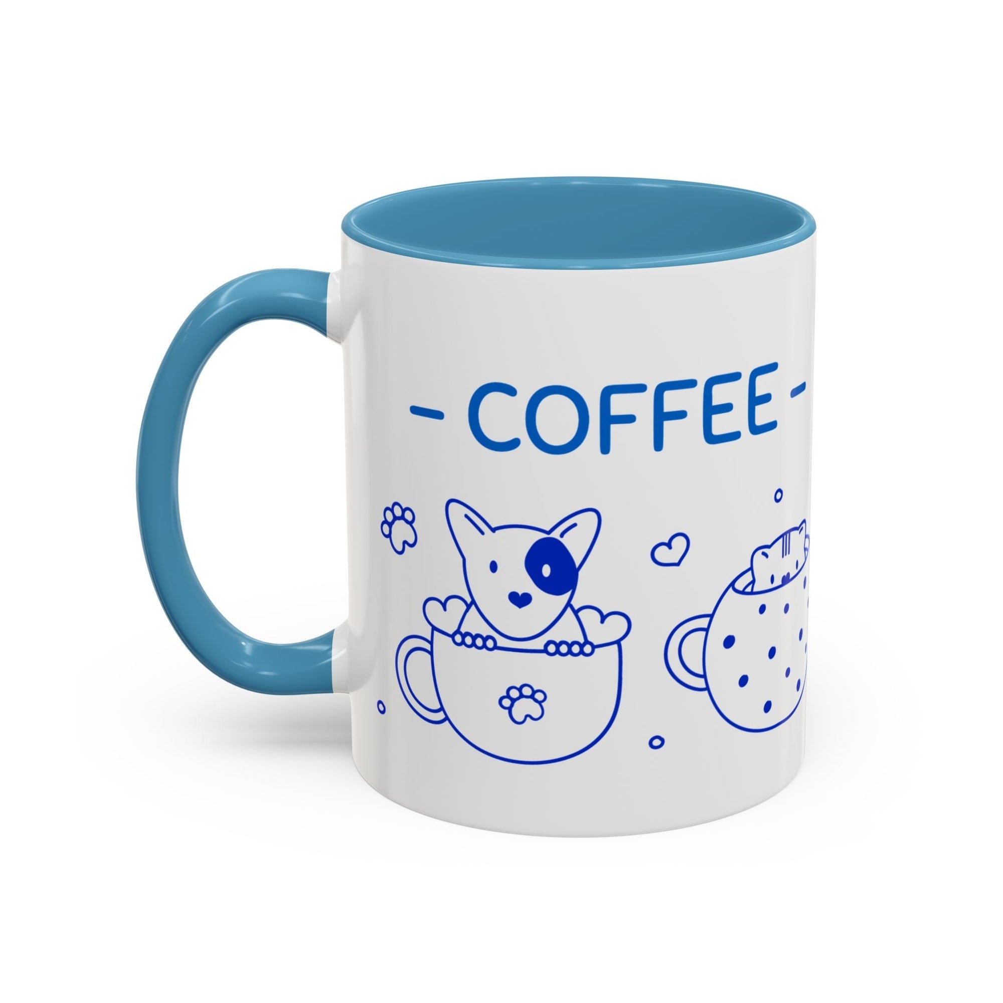 Cute pups Accent Coffee Mug - Perfect for Animal Lovers, Unique Gift for Friends, Tea Time, Kitchen Decor, Coffee Lovers Printify