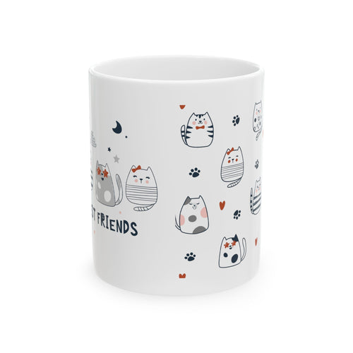 Adorable Cat Friends Ceramic Mug - Perfect Gift for Cat Lovers Printify