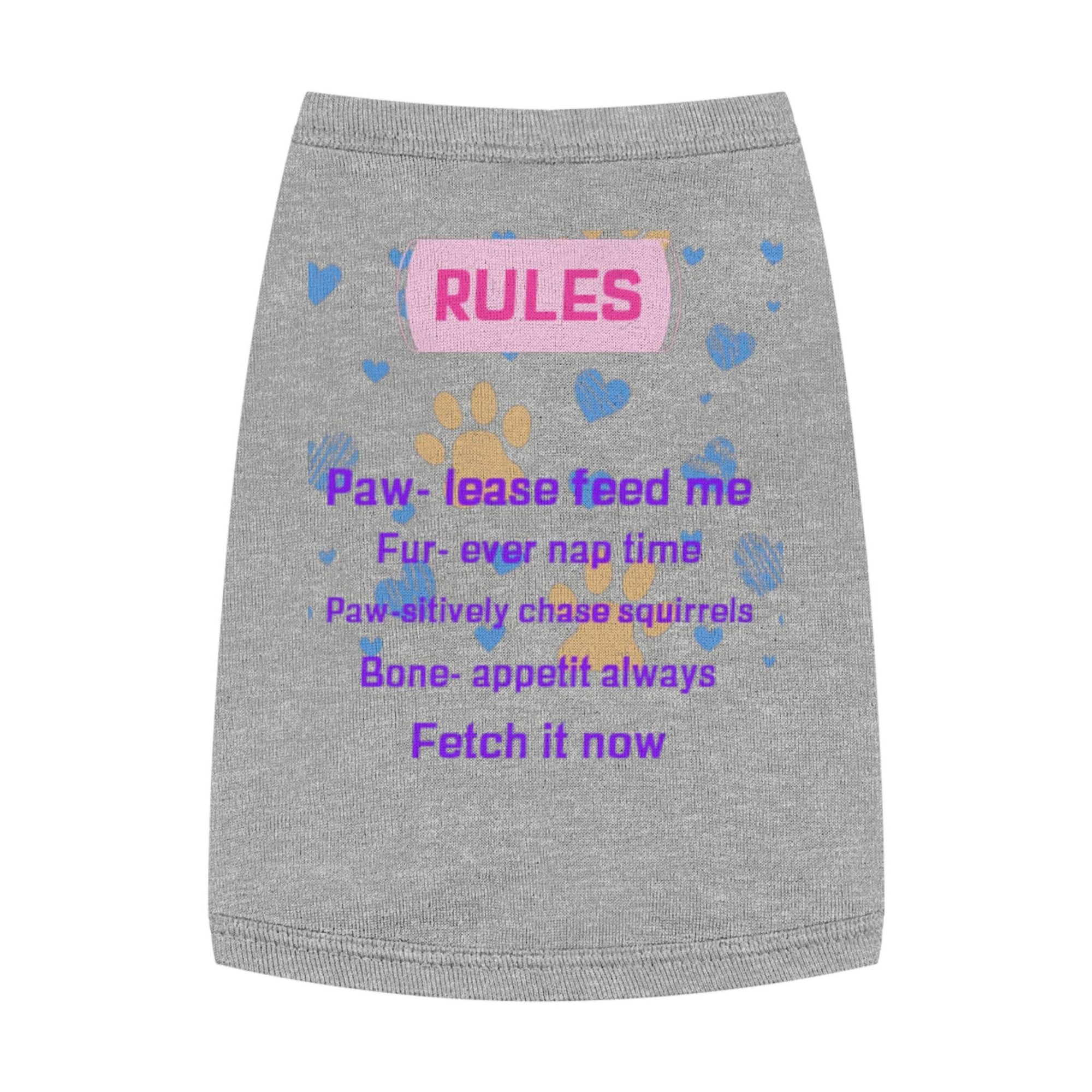 Cute dog rules Tank Top - Paw-some Feeding Rules, Dog Apparel, Pet Gift, Funny Dog Shirt - Pawmug