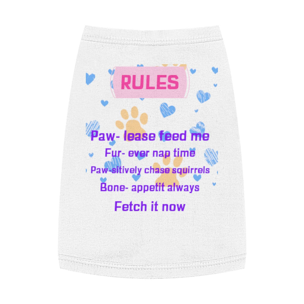 Cute dog rules Tank Top - Paw-some Feeding Rules, Dog Apparel, Pet Gift, Funny Dog Shirt - Pawmug