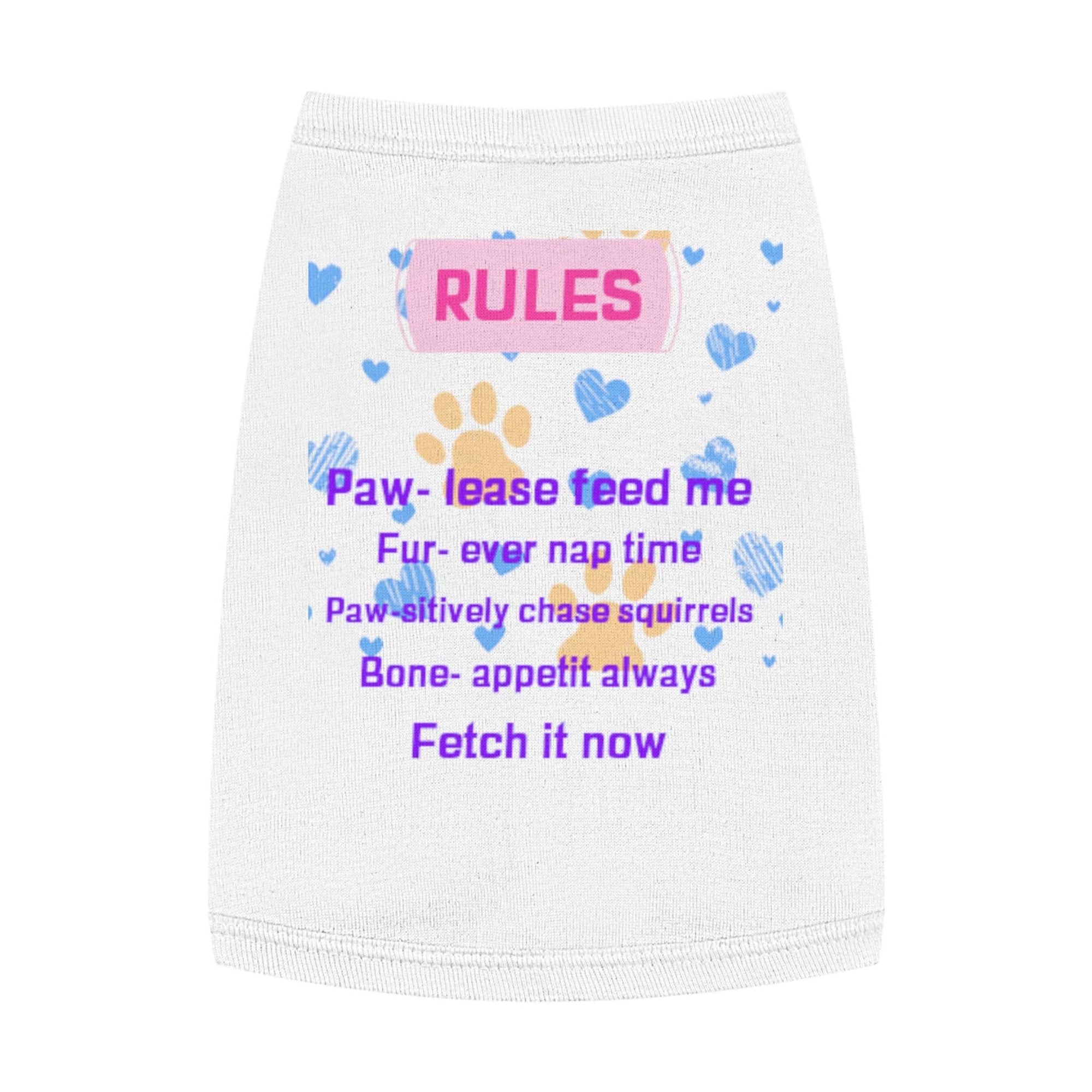 Cute dog rules Tank Top - Paw-some Feeding Rules, Dog Apparel, Pet Gift, Funny Dog Shirt - Pawmug