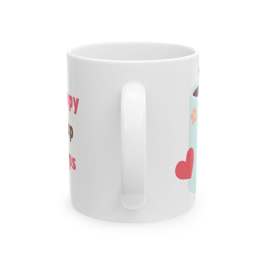 Happy Pup pop Ceramic Mug - Cute Puppy Coffee Cup, Pet Lover Gift, Funny Kitchenware, Animal Lover Present, Dog-Themed Drinkware Printify