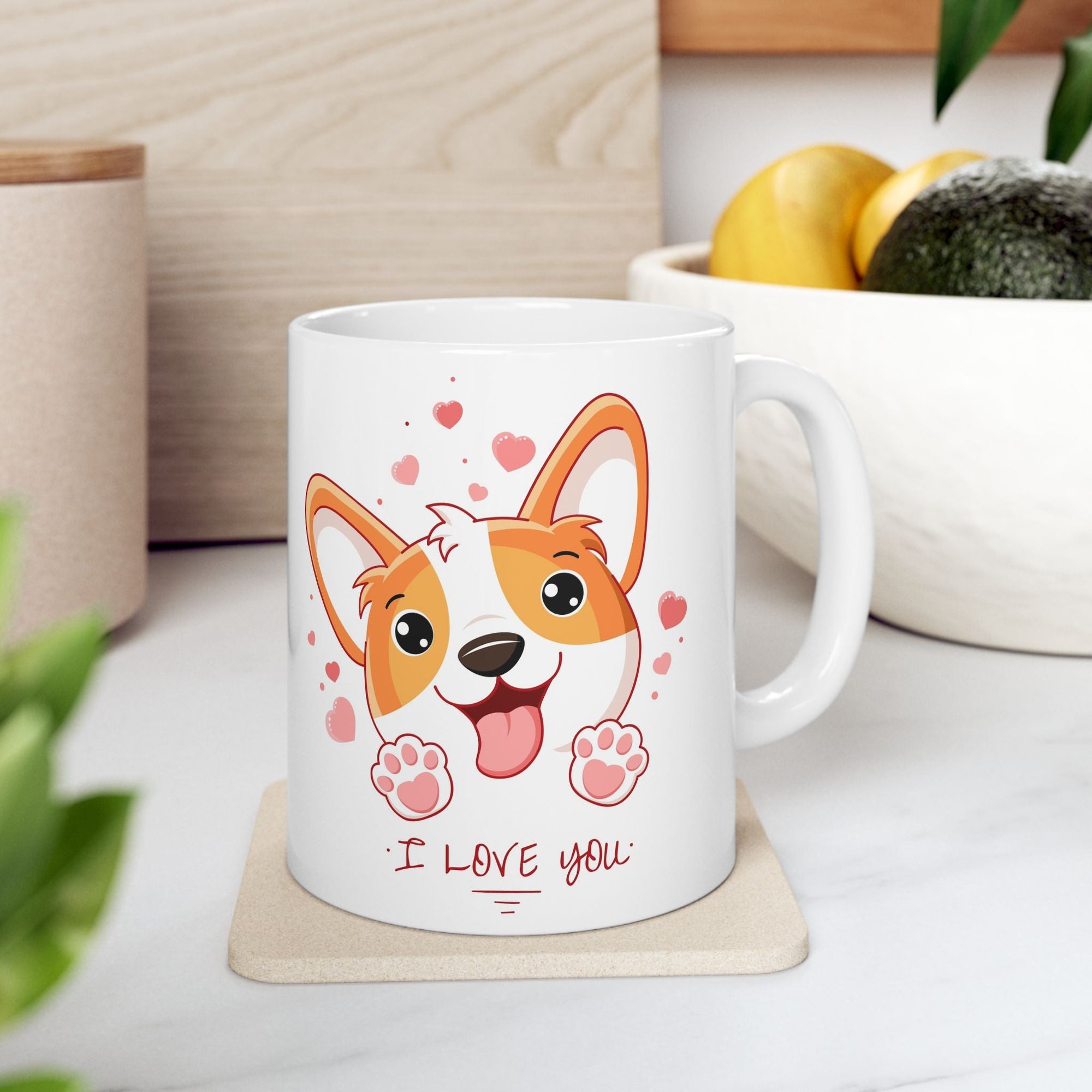 Adorable Corgi Love Ceramic Mug - Perfect Gift for Dog Lovers Printify
