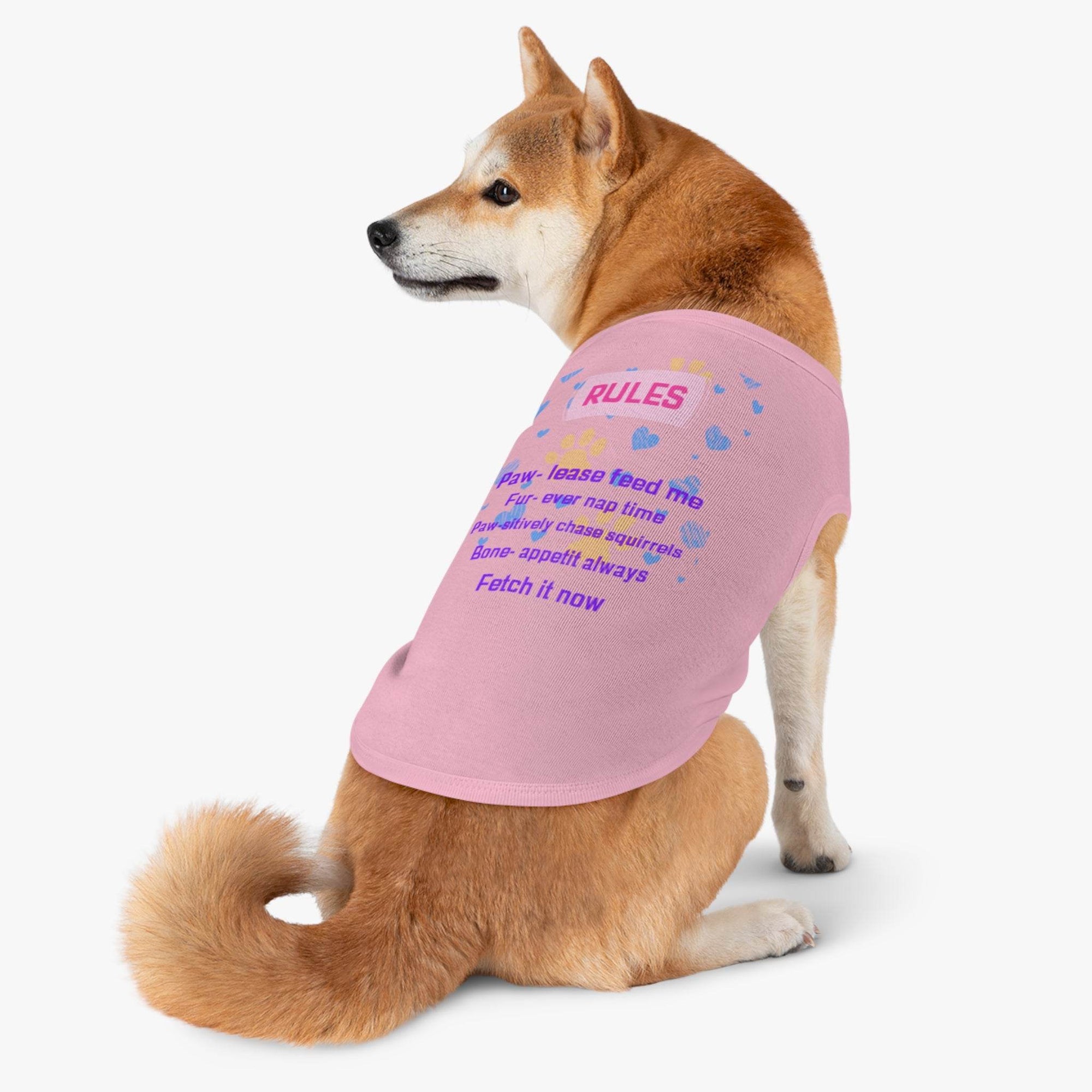 Cute dog rules Tank Top - Paw-some Feeding Rules, Dog Apparel, Pet Gift, Funny Dog Shirt - Pawmug