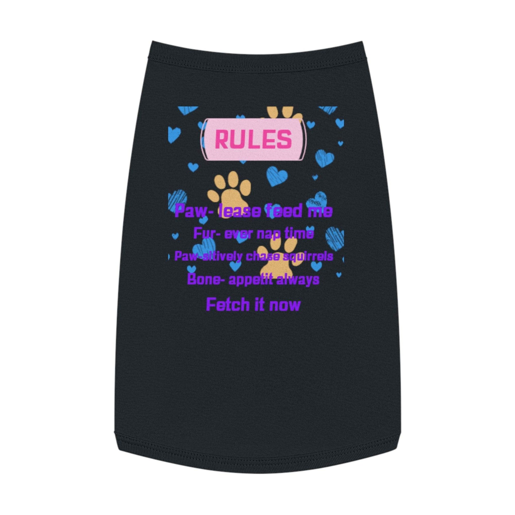 Cute dog rules Tank Top - Paw-some Feeding Rules, Dog Apparel, Pet Gift, Funny Dog Shirt - Pawmug
