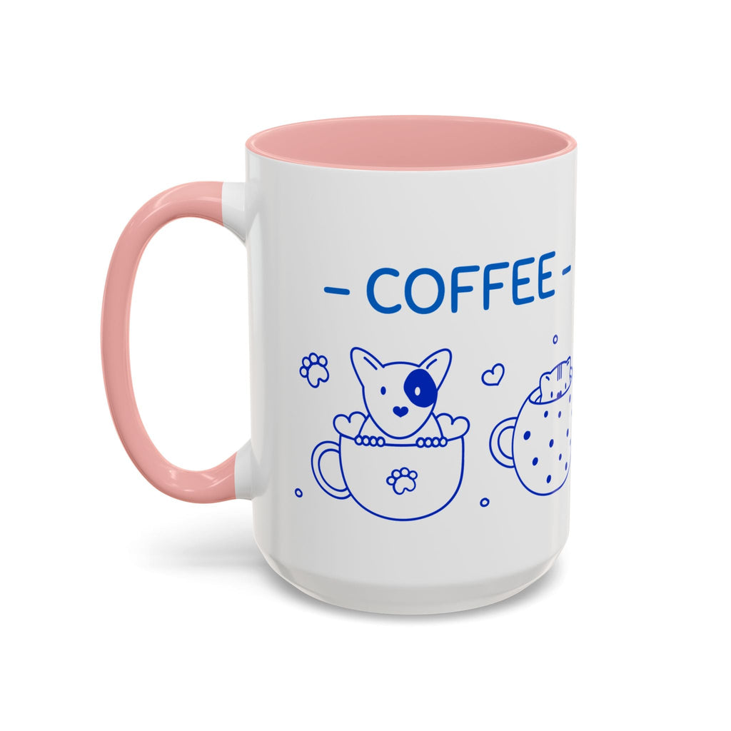 Cute pups Accent Coffee Mug - Perfect for Animal Lovers, Unique Gift for Friends, Tea Time, Kitchen Decor, Coffee Lovers Printify