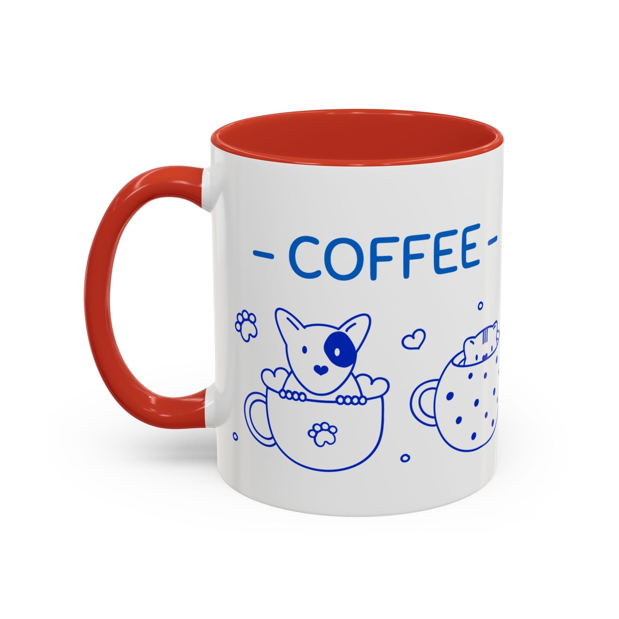 Cute pups Accent Coffee Mug - Perfect for Animal Lovers, Unique Gift for Friends, Tea Time, Kitchen Decor, Coffee Lovers Printify