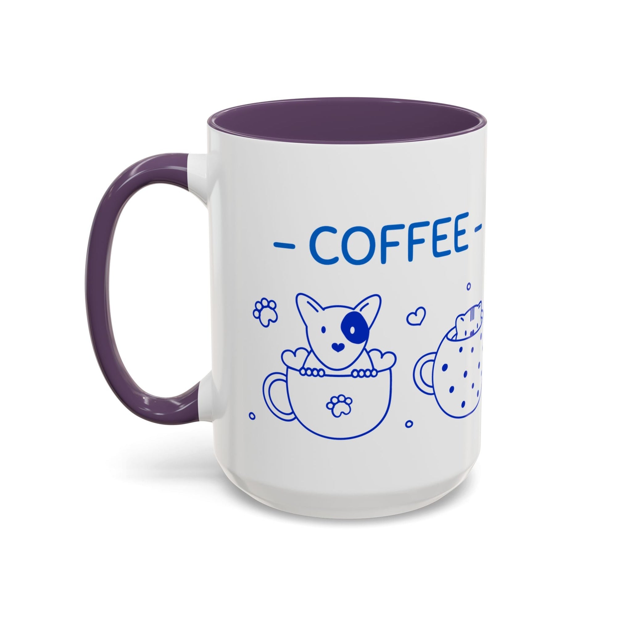 Cute pups Accent Coffee Mug - Perfect for Animal Lovers, Unique Gift for Friends, Tea Time, Kitchen Decor, Coffee Lovers Printify