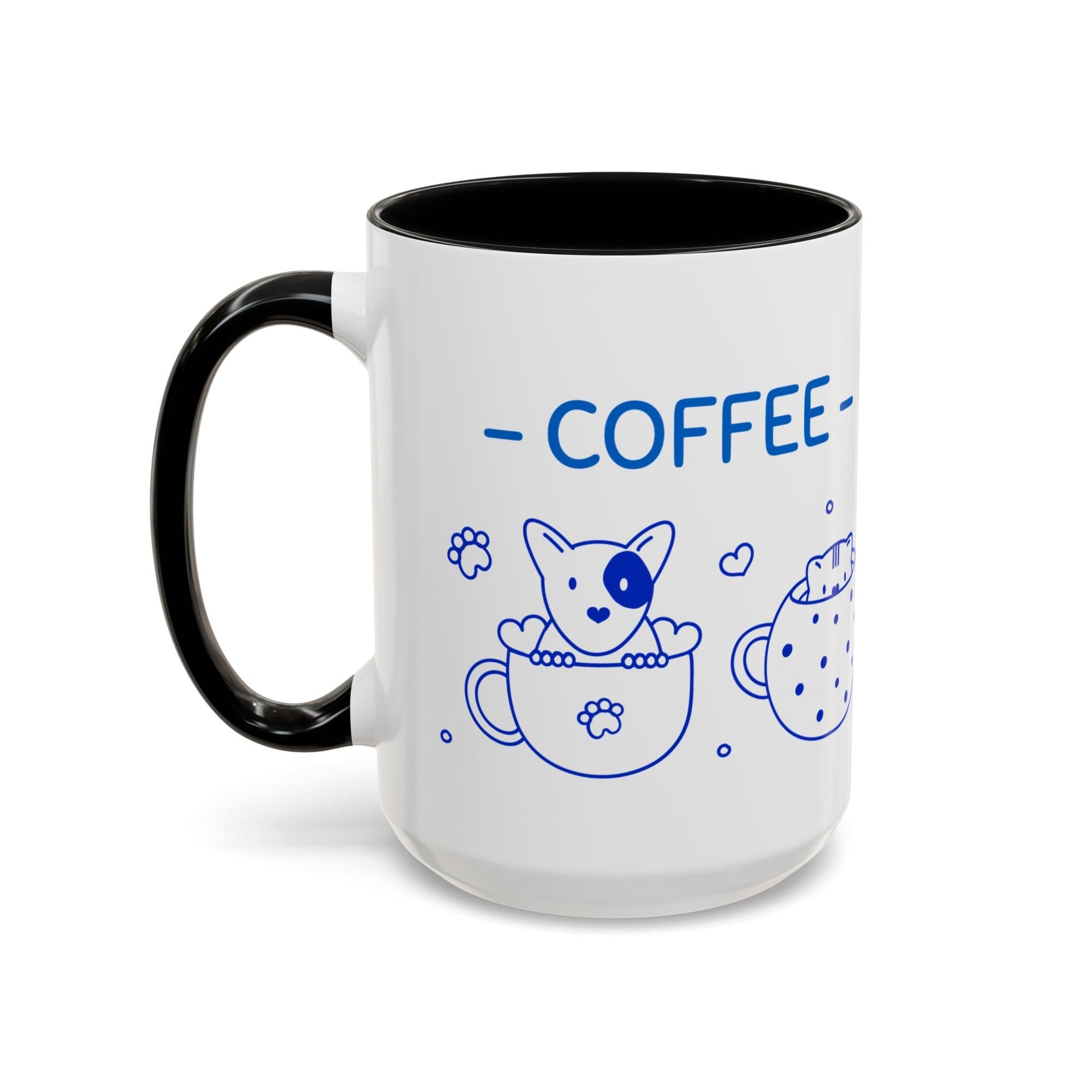 Cute pups Accent Coffee Mug - Perfect for Animal Lovers, Unique Gift for Friends, Tea Time, Kitchen Decor, Coffee Lovers Printify
