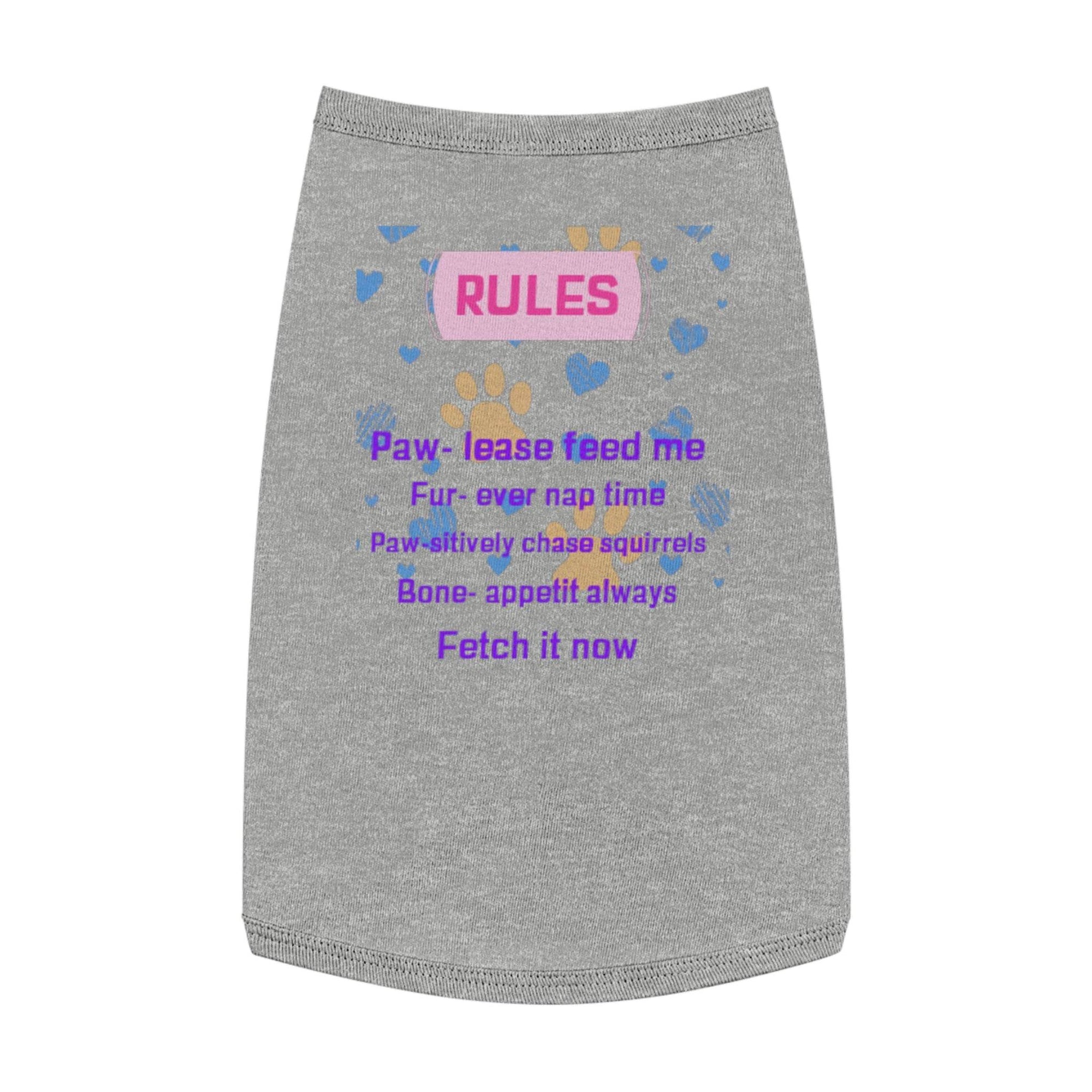 Cute dog rules Tank Top - Paw-some Feeding Rules, Dog Apparel, Pet Gift, Funny Dog Shirt - Pawmug
