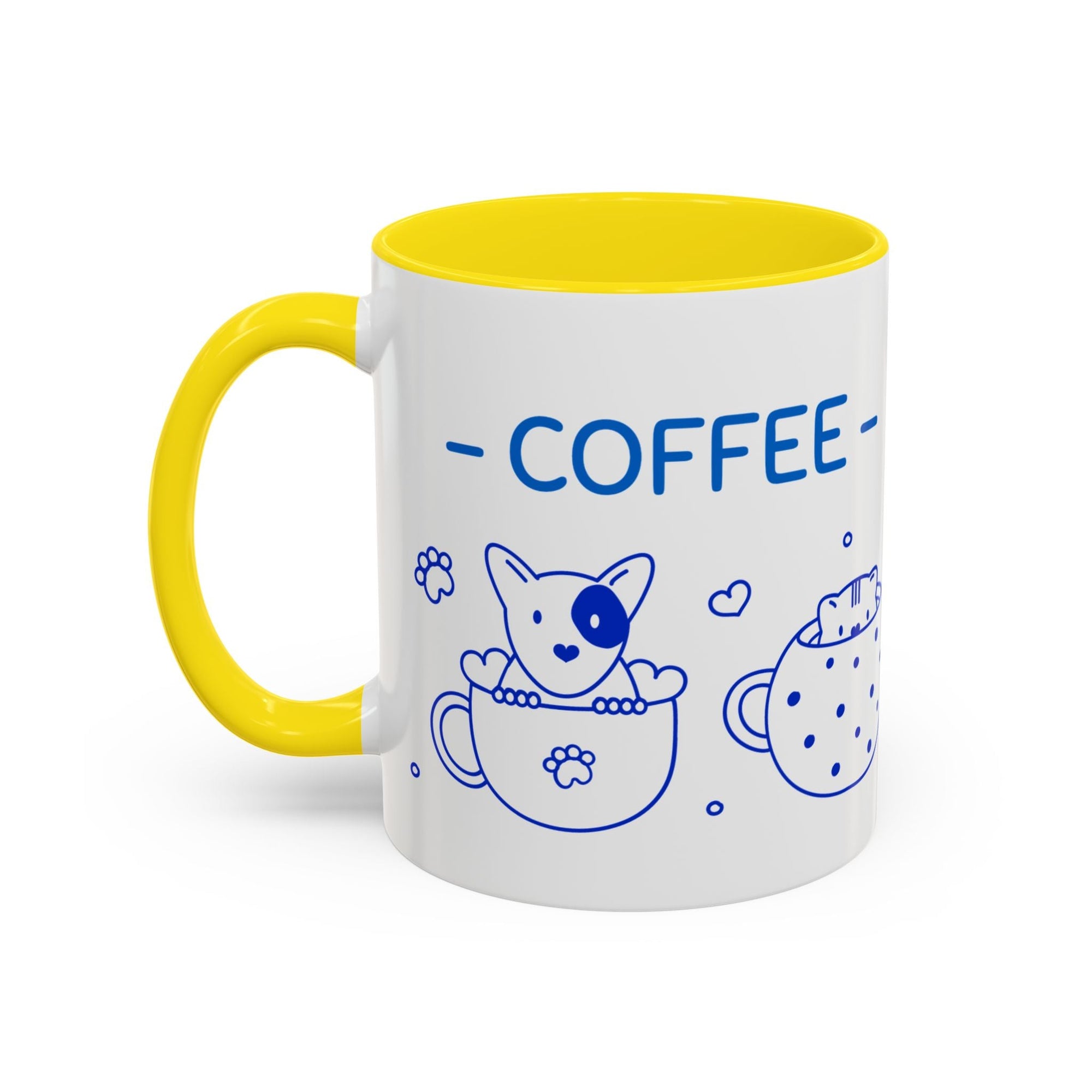 Cute pups Accent Coffee Mug - Perfect for Animal Lovers, Unique Gift for Friends, Tea Time, Kitchen Decor, Coffee Lovers Printify