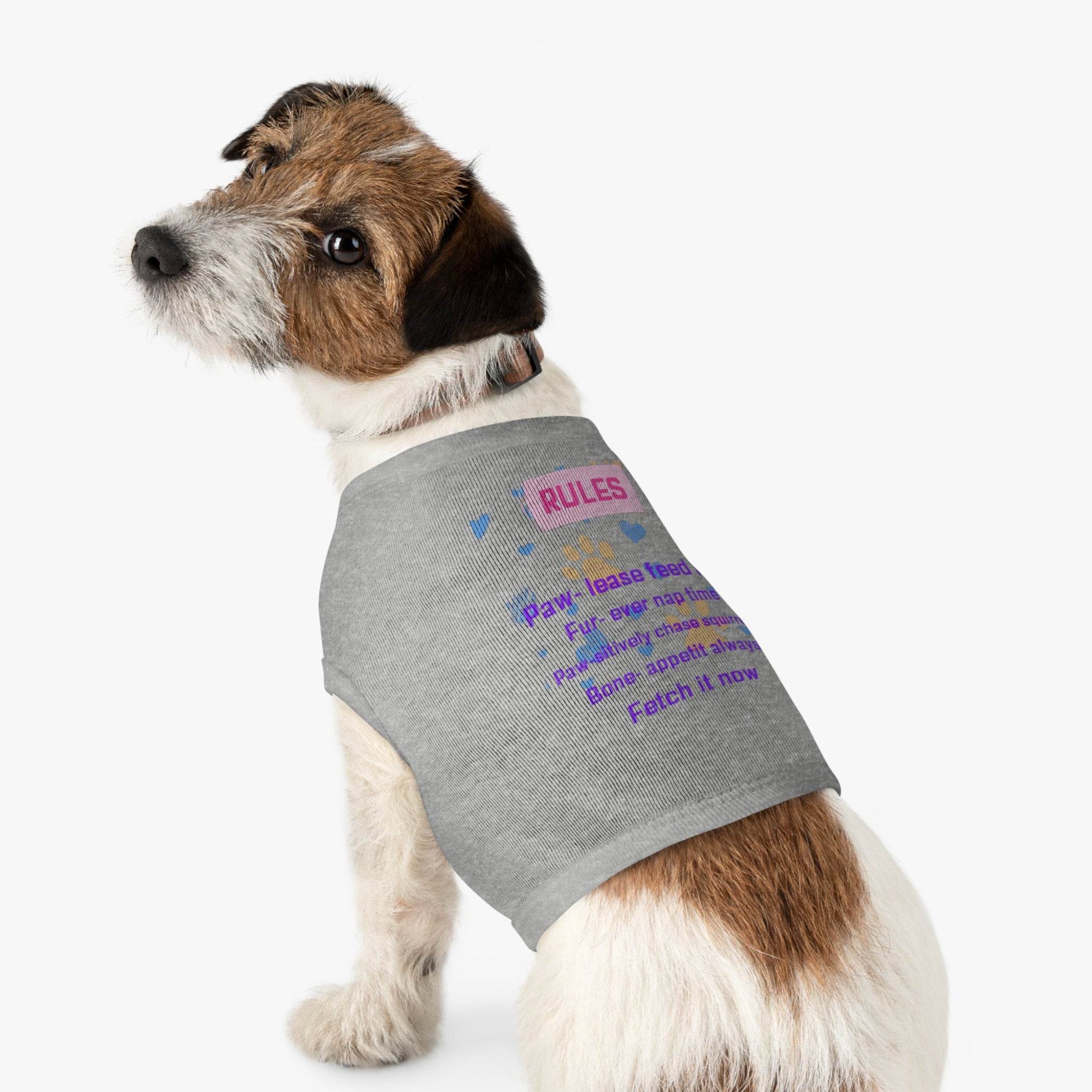 Cute dog rules Tank Top - Paw-some Feeding Rules, Dog Apparel, Pet Gift, Funny Dog Shirt - Pawmug