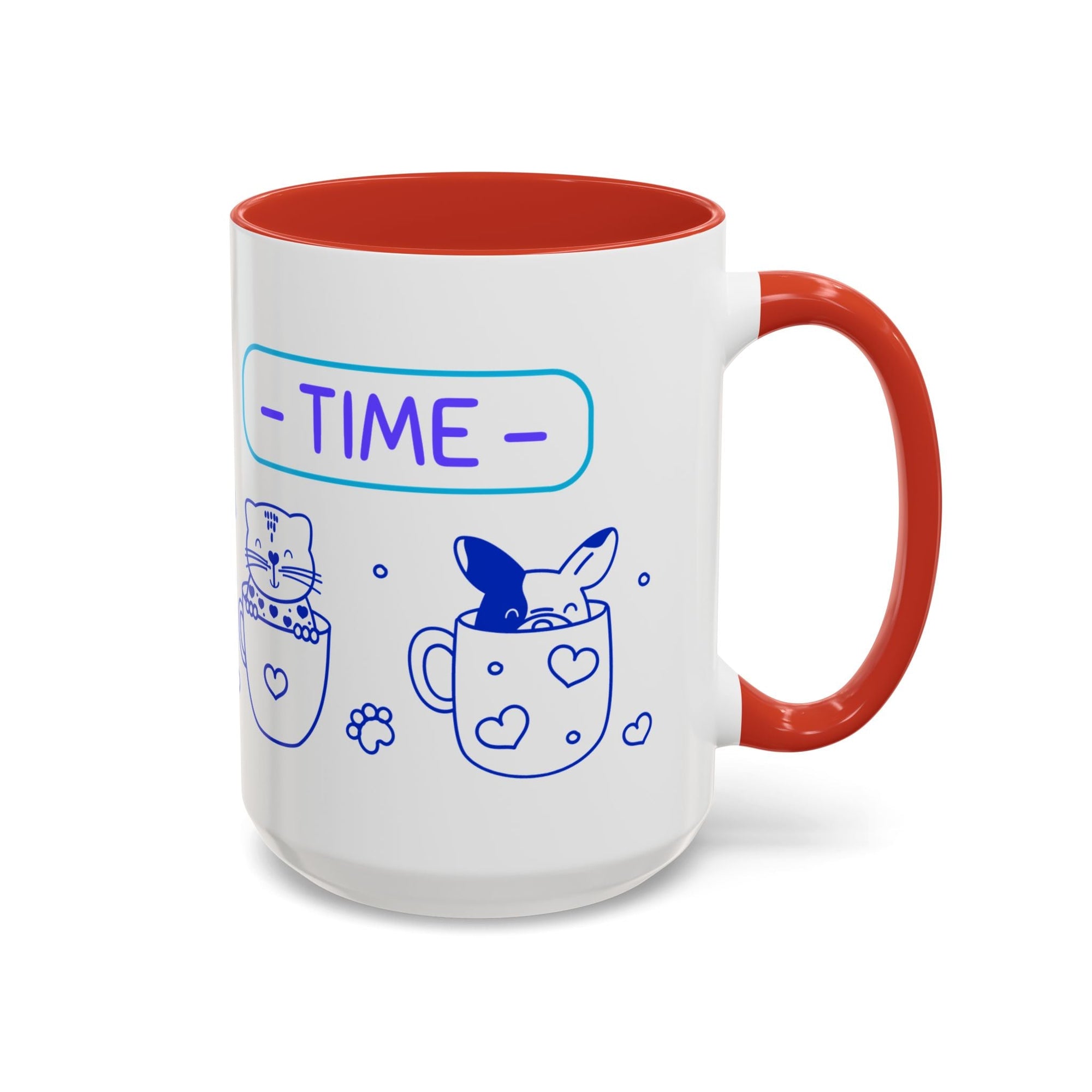 Cute pups Accent Coffee Mug - Perfect for Animal Lovers, Unique Gift for Friends, Tea Time, Kitchen Decor, Coffee Lovers Printify