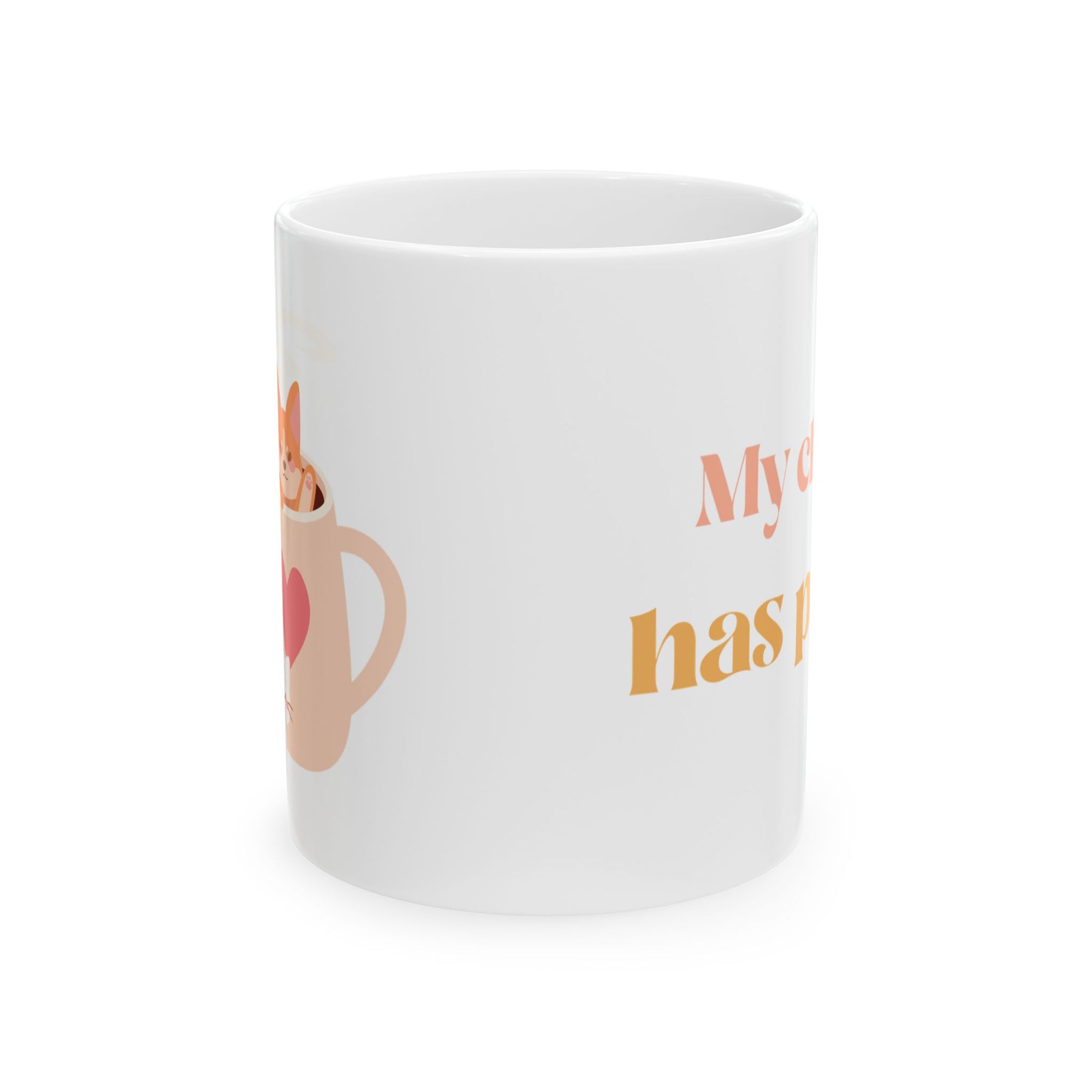 A Cute cat and dog Ceramic Mug - "My child has paws" - Perfect Gift for Coffee Lovers, Unique Mug, Fun Kitchenware, Funny Coffee Cup