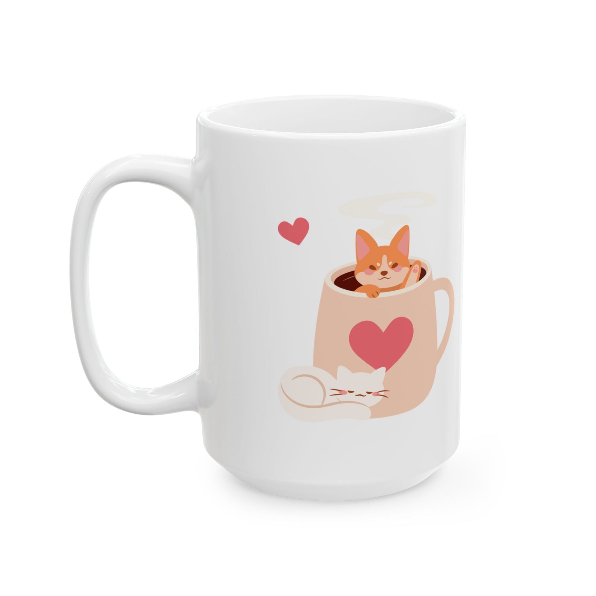 A Cute cat and dog Ceramic Mug - "My child has paws" - Perfect Gift for Coffee Lovers, Unique Mug, Fun Kitchenware, Funny Coffee Cup