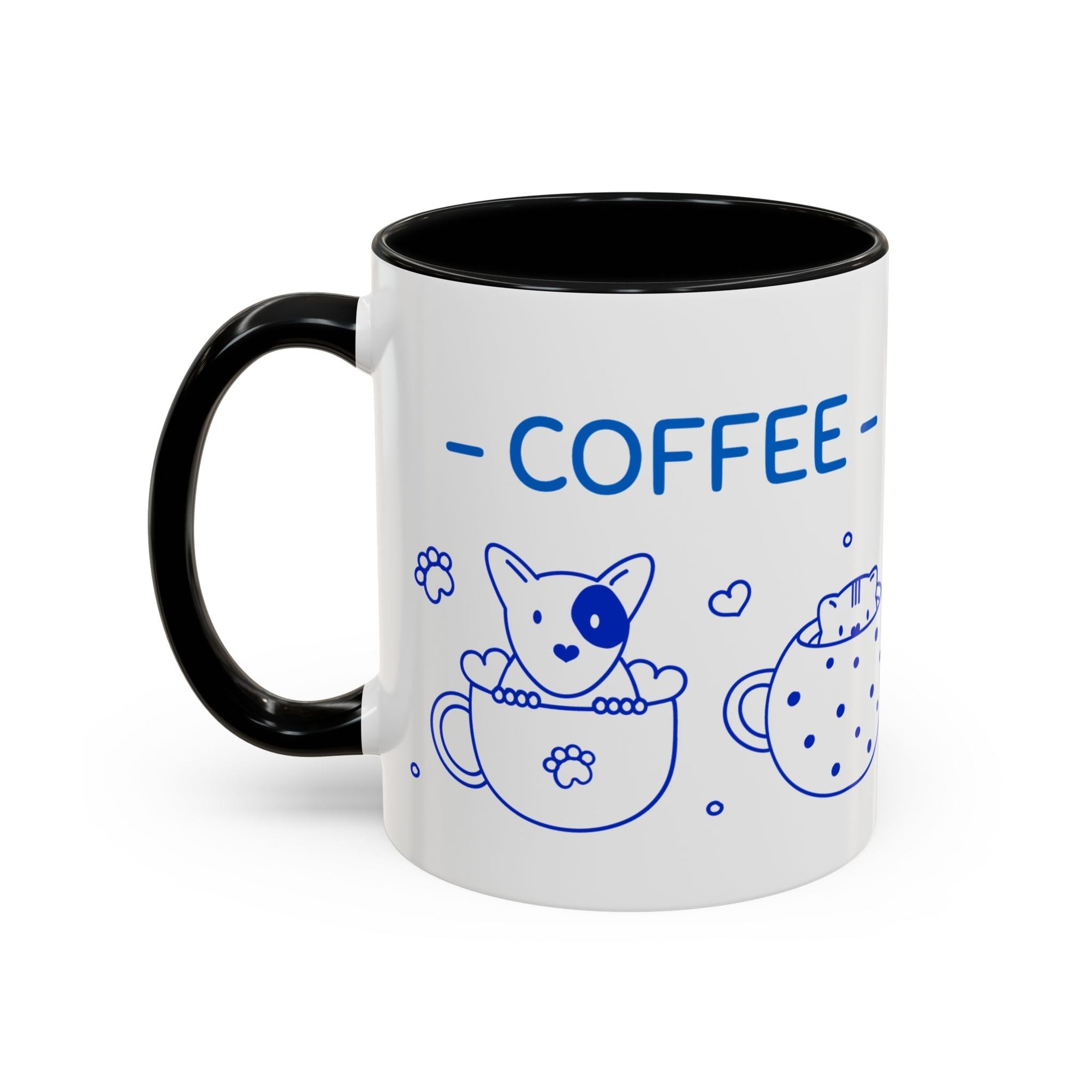 Cute pups Accent Coffee Mug - Perfect for Animal Lovers, Unique Gift for Friends, Tea Time, Kitchen Decor, Coffee Lovers Printify