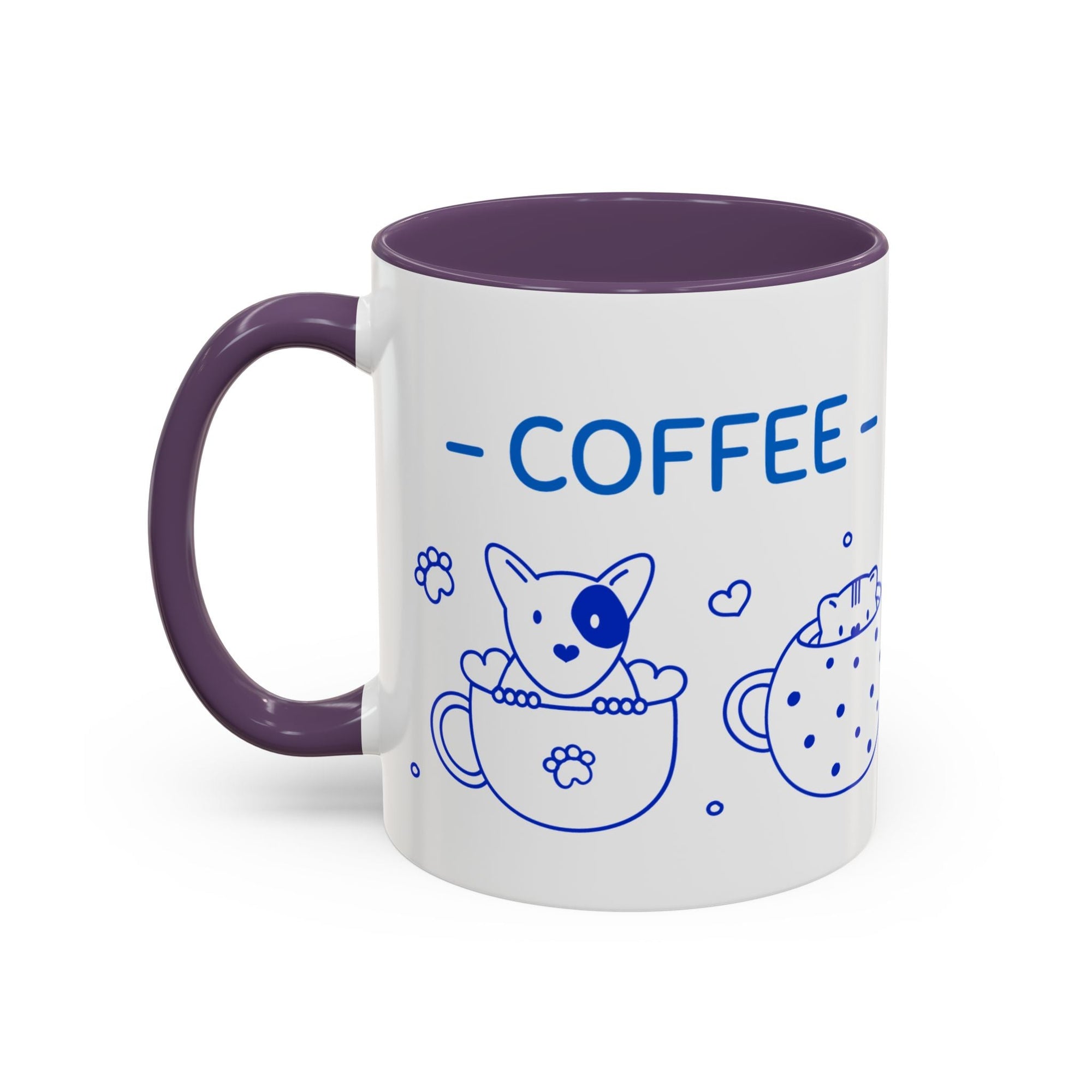 Cute pups Accent Coffee Mug - Perfect for Animal Lovers, Unique Gift for Friends, Tea Time, Kitchen Decor, Coffee Lovers Printify