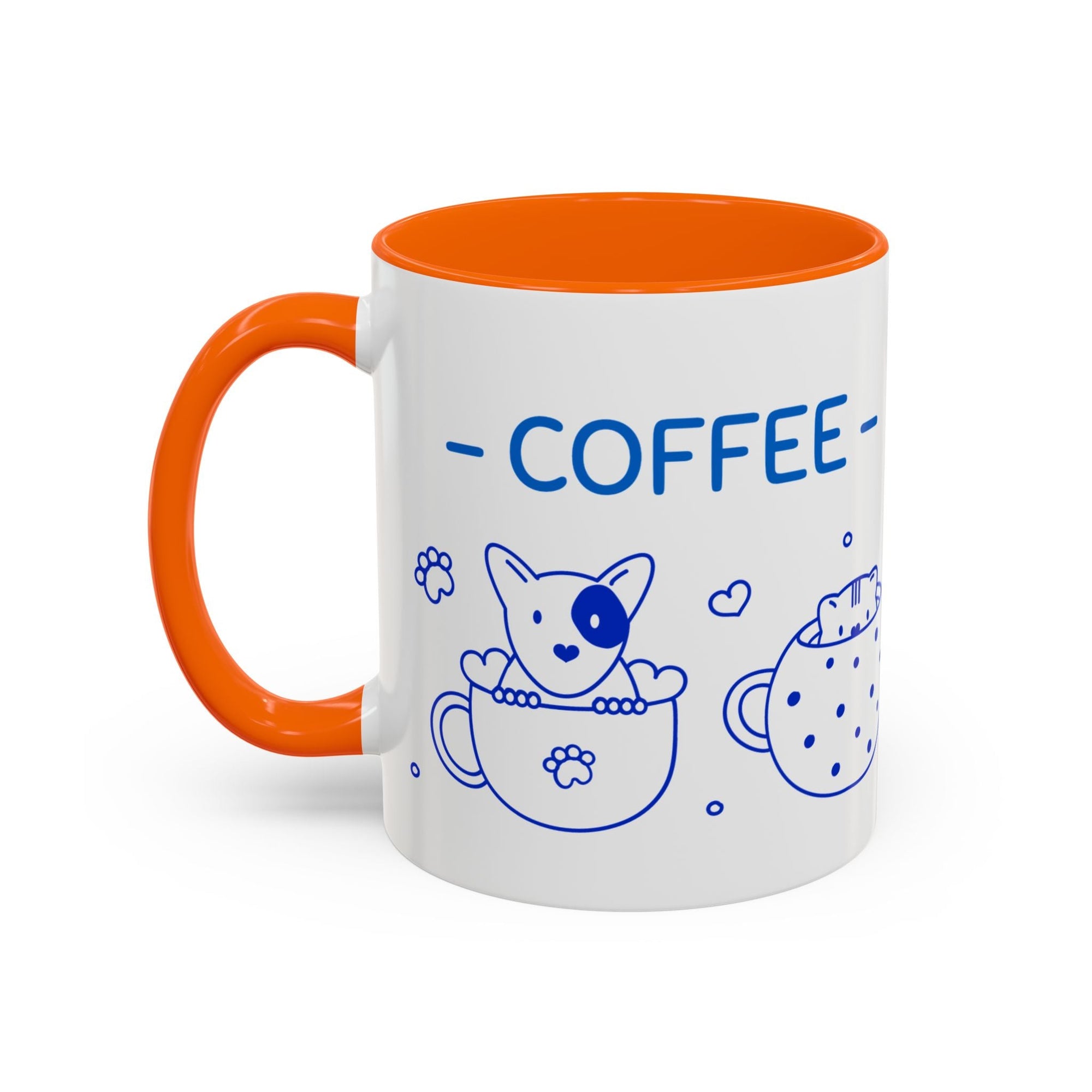 Cute pups Accent Coffee Mug - Perfect for Animal Lovers, Unique Gift for Friends, Tea Time, Kitchen Decor, Coffee Lovers Printify