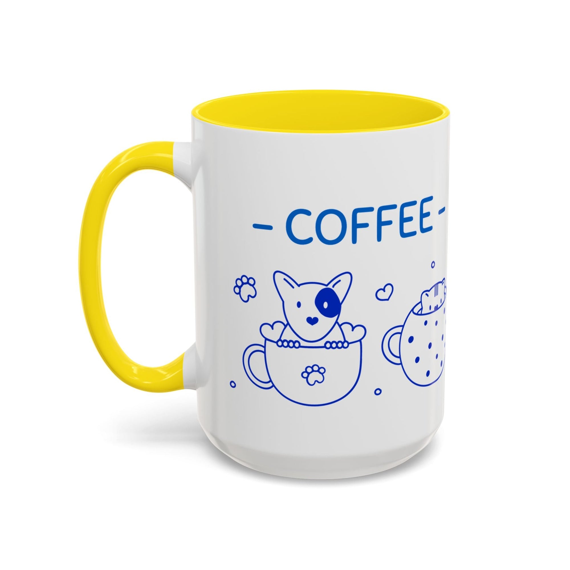Cute pups Accent Coffee Mug - Perfect for Animal Lovers, Unique Gift for Friends, Tea Time, Kitchen Decor, Coffee Lovers Printify