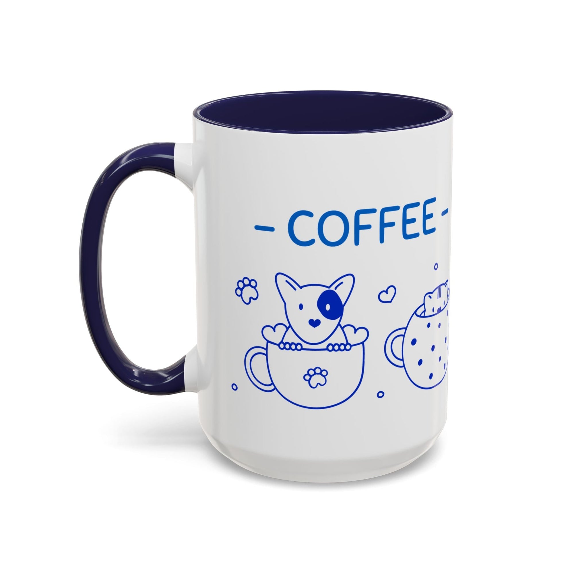 Cute pups Accent Coffee Mug - Perfect for Animal Lovers, Unique Gift for Friends, Tea Time, Kitchen Decor, Coffee Lovers Printify