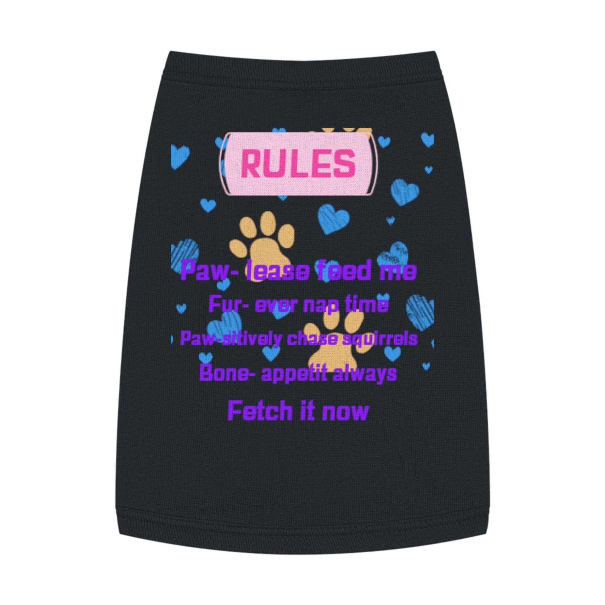 Cute dog rules Tank Top - Paw-some Feeding Rules, Dog Apparel, Pet Gift, Funny Dog Shirt - Pawmug