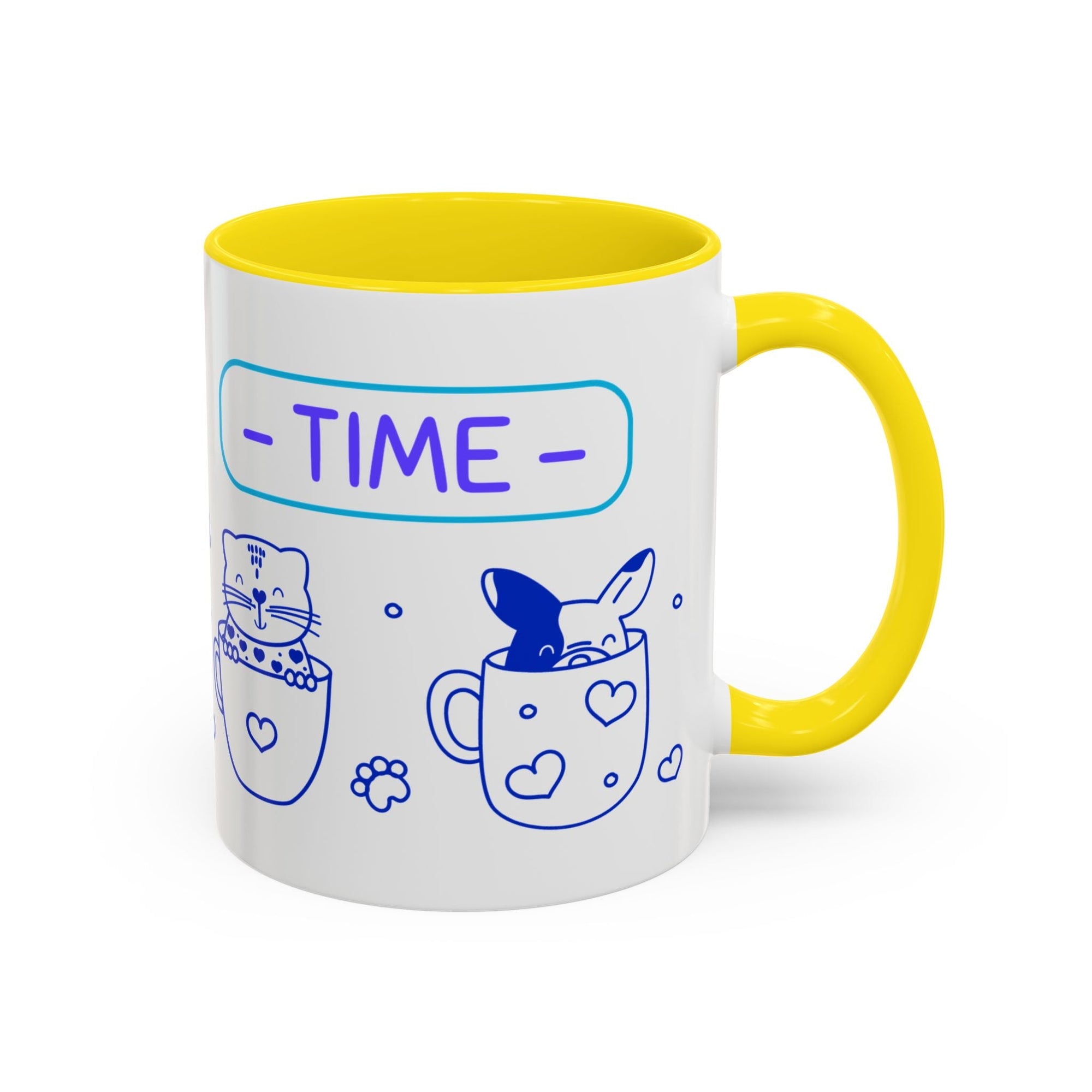 Cute pups Accent Coffee Mug - Perfect for Animal Lovers, Unique Gift for Friends, Tea Time, Kitchen Decor, Coffee Lovers Printify