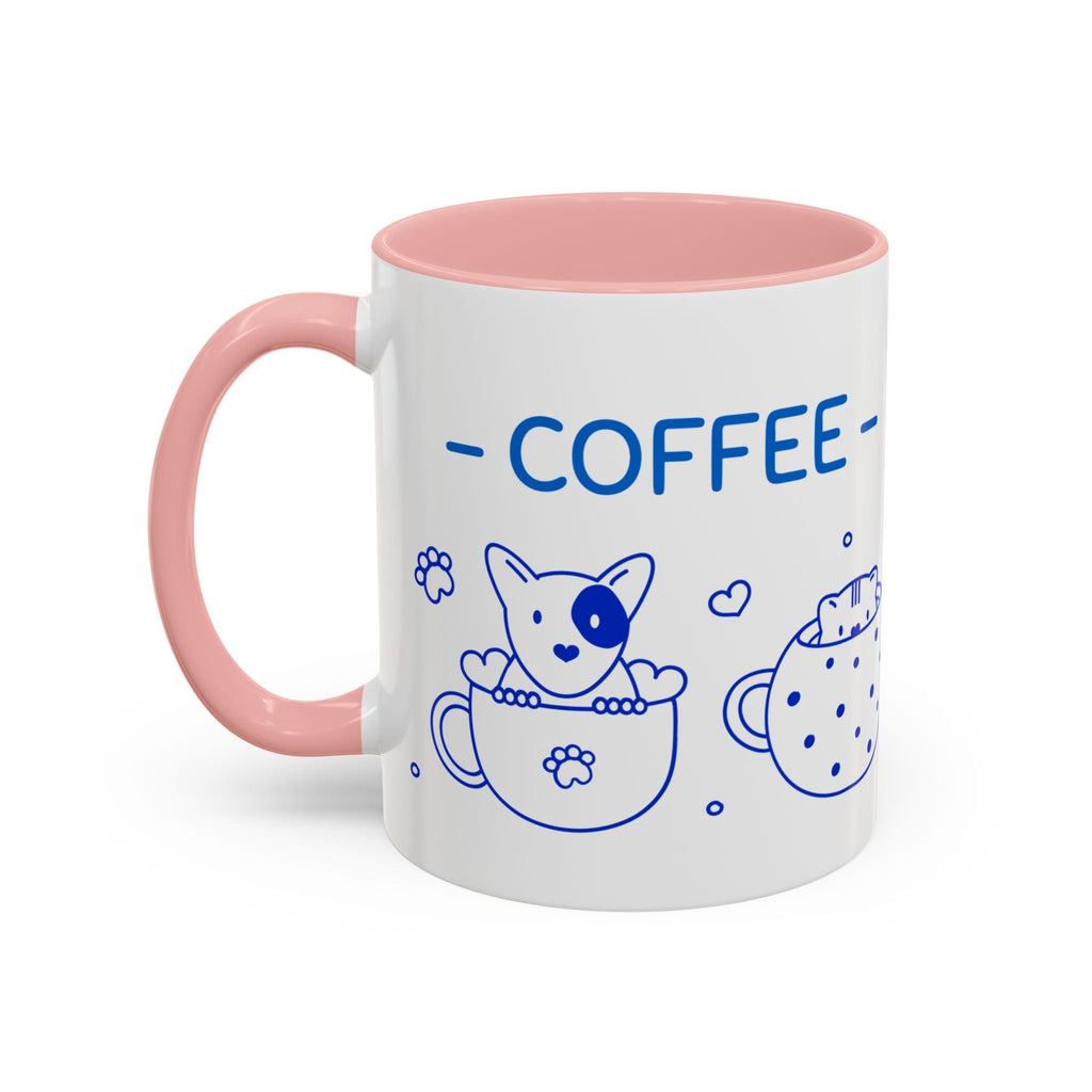 Cute pups Accent Coffee Mug - Perfect for Animal Lovers, Unique Gift for Friends, Tea Time, Kitchen Decor, Coffee Lovers Printify