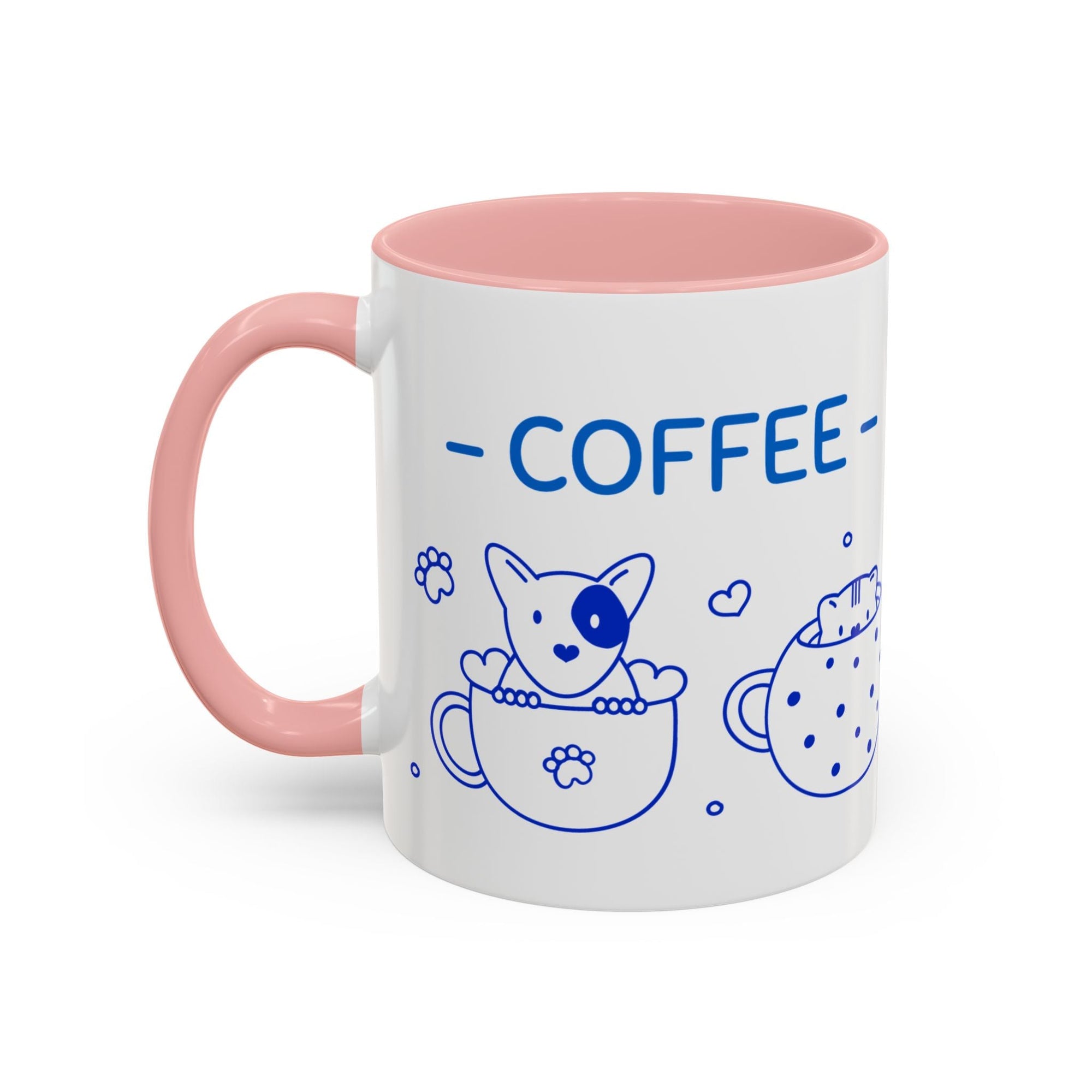 Cute pups Accent Coffee Mug - Perfect for Animal Lovers, Unique Gift for Friends, Tea Time, Kitchen Decor, Coffee Lovers Printify