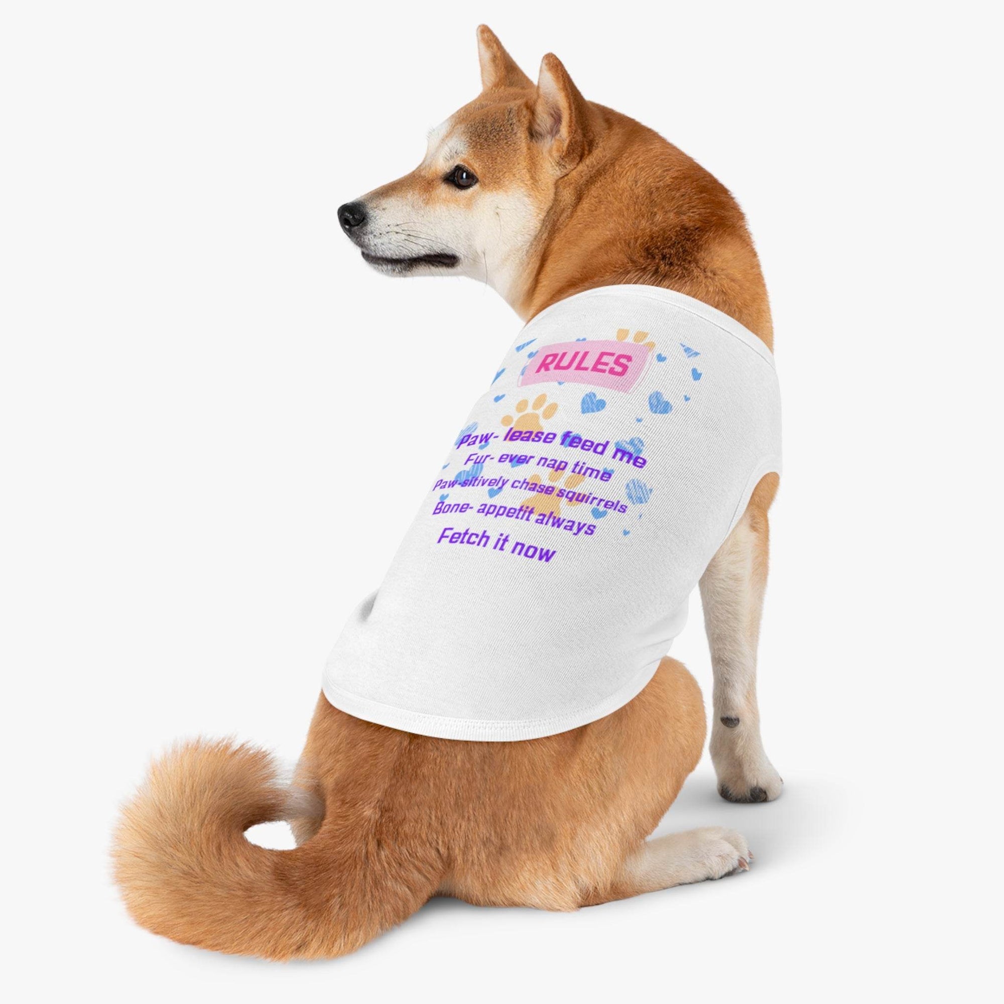 Cute dog rules Tank Top - Paw-some Feeding Rules, Dog Apparel, Pet Gift, Funny Dog Shirt - Pawmug