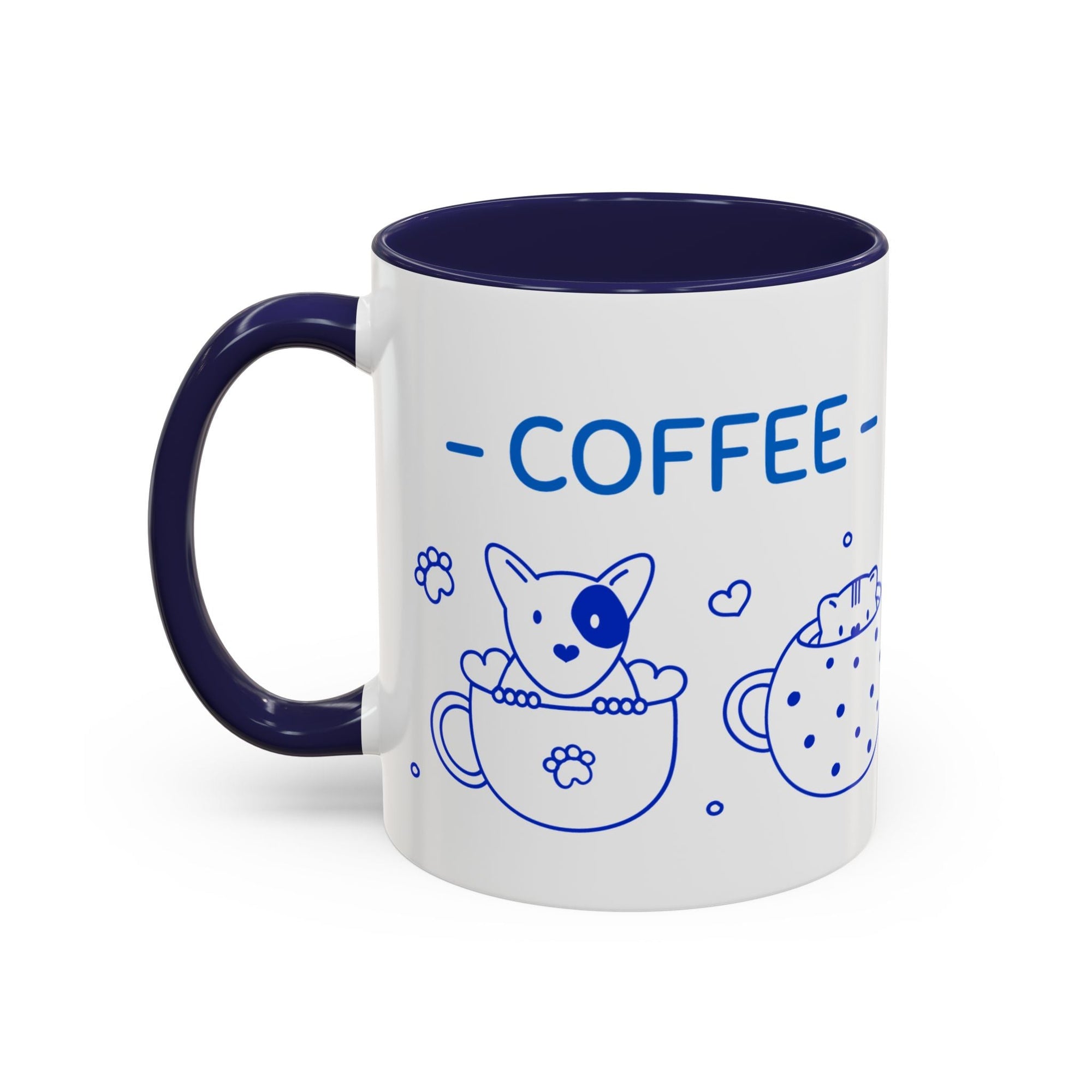 Cute pups Accent Coffee Mug - Perfect for Animal Lovers, Unique Gift for Friends, Tea Time, Kitchen Decor, Coffee Lovers Printify