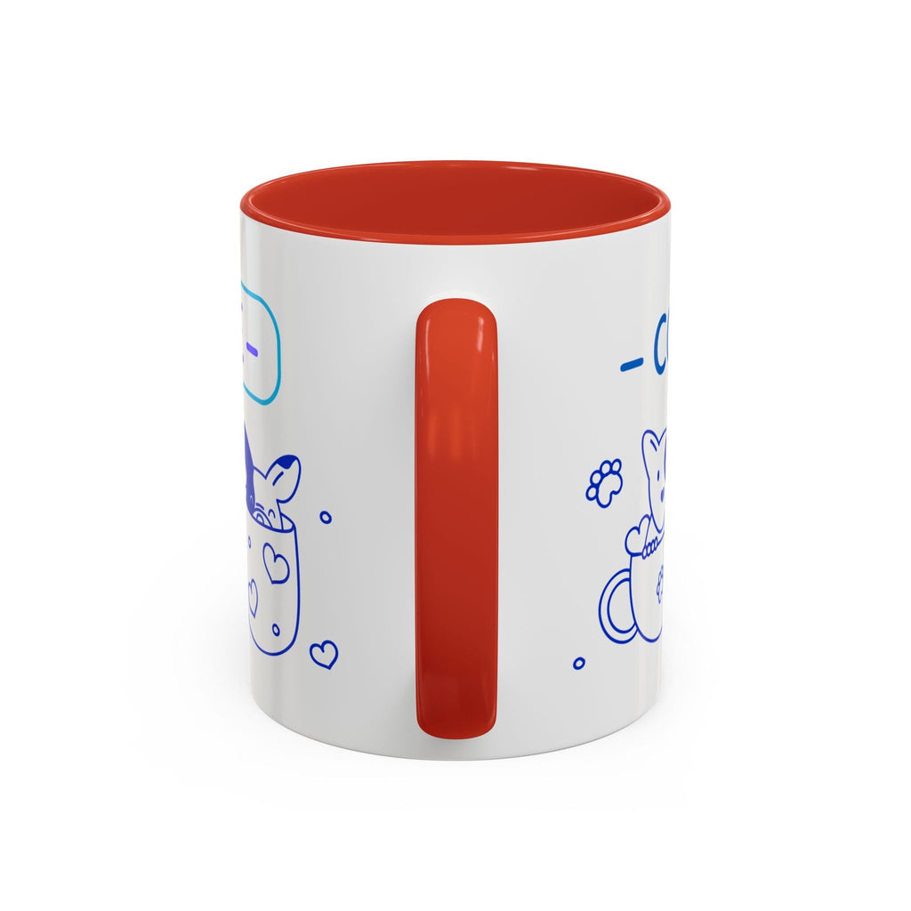 Cute pups Accent Coffee Mug - Perfect for Animal Lovers, Unique Gift for Friends, Tea Time, Kitchen Decor, Coffee Lovers Printify