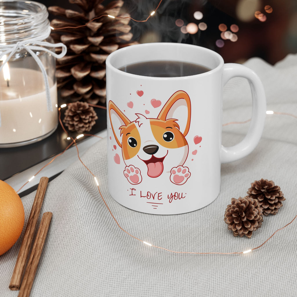 Adorable Corgi Love Ceramic Mug - Perfect Gift for Dog Lovers Printify