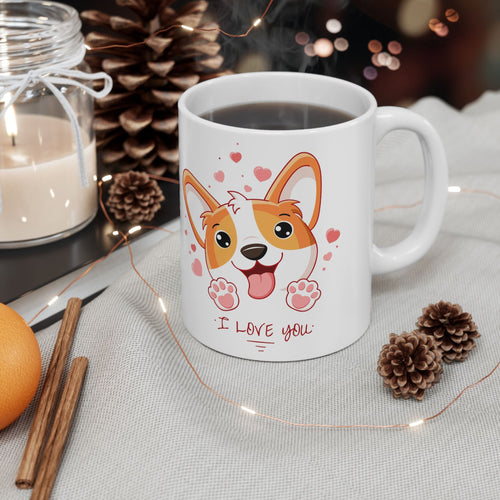 Adorable Corgi Love Ceramic Mug - Perfect Gift for Dog Lovers Printify