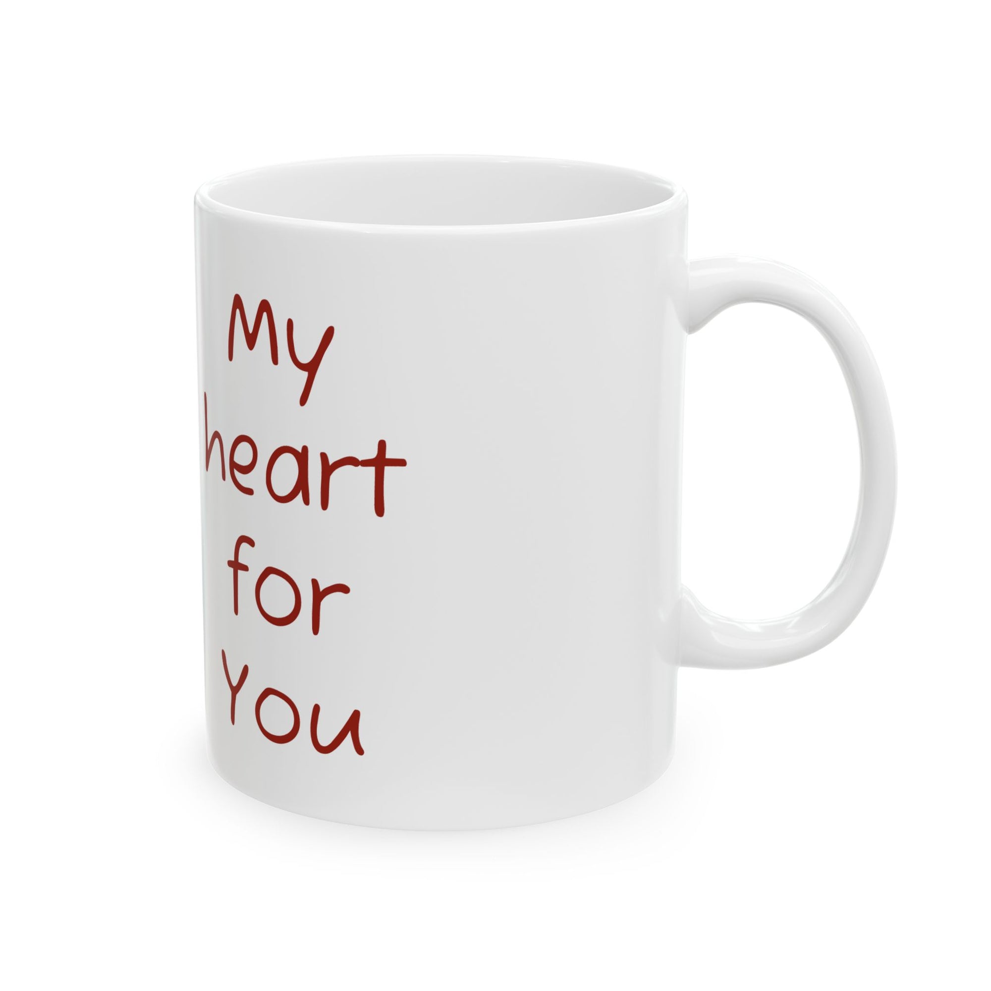 Cute Cat Ceramic Mug - My Heart for You, Funny Gift for Cat Lovers, Pet Parent Coffee Cup, Birthday Present, Home Decor