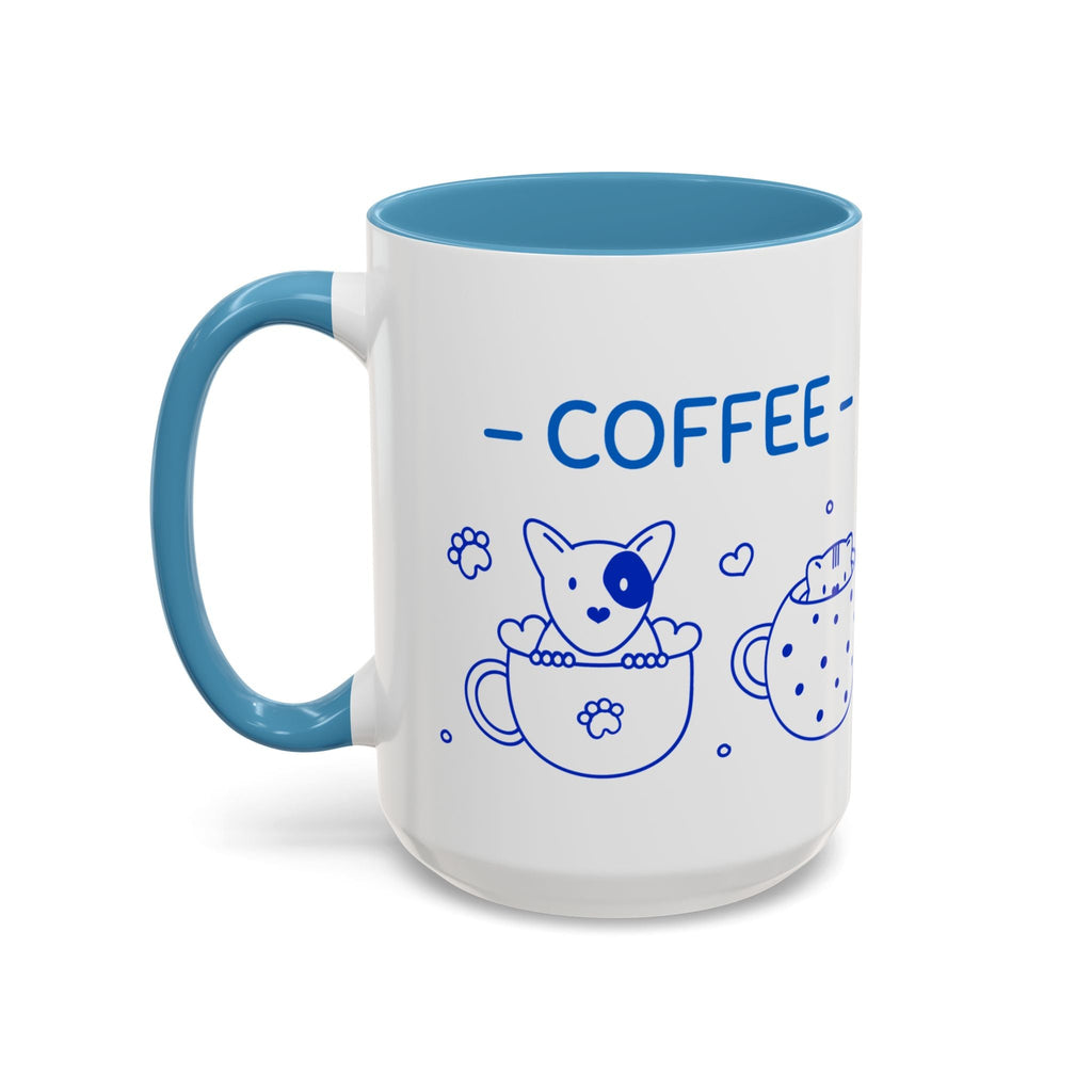 Cute pups Accent Coffee Mug - Perfect for Animal Lovers, Unique Gift for Friends, Tea Time, Kitchen Decor, Coffee Lovers Printify
