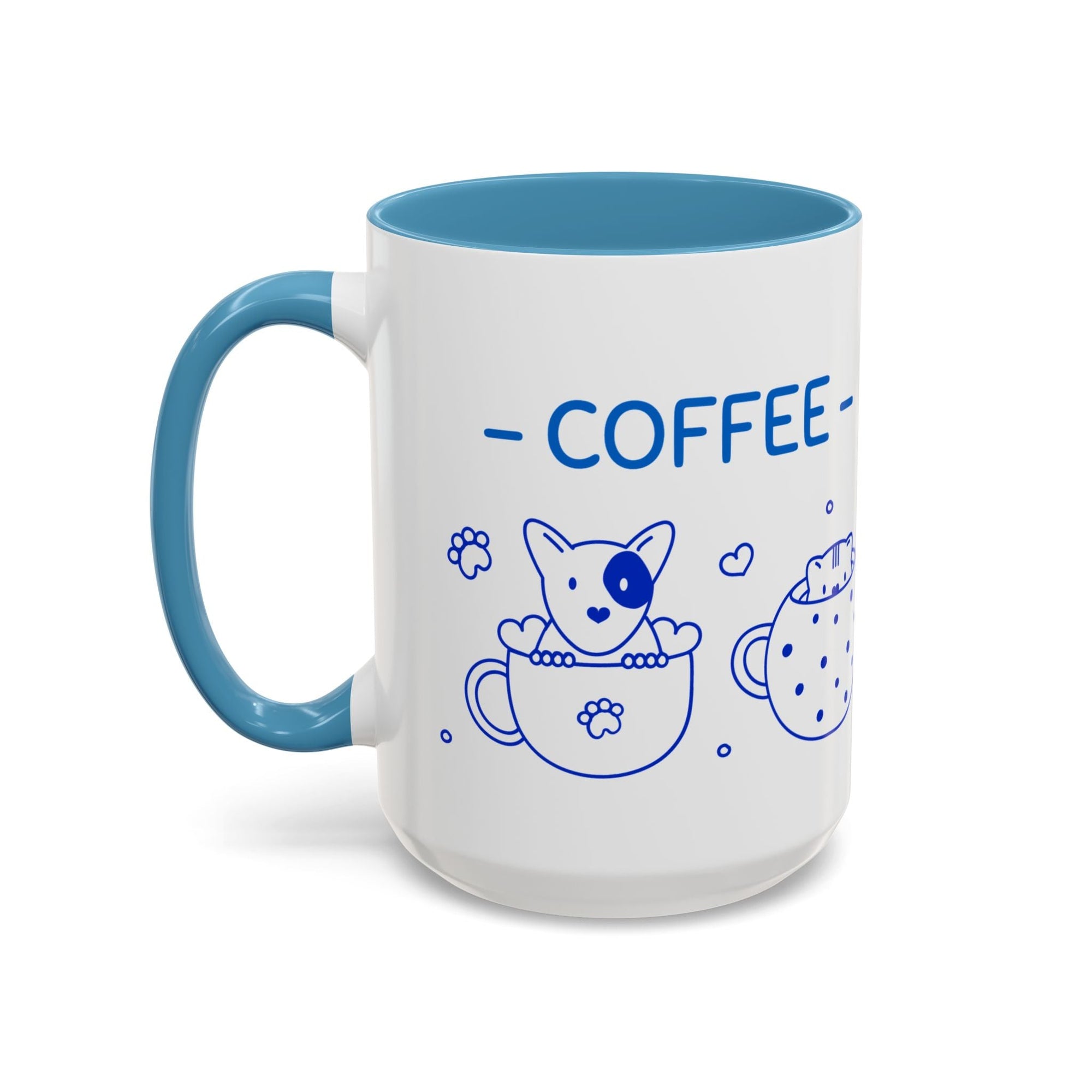 Cute pups Accent Coffee Mug - Perfect for Animal Lovers, Unique Gift for Friends, Tea Time, Kitchen Decor, Coffee Lovers Printify