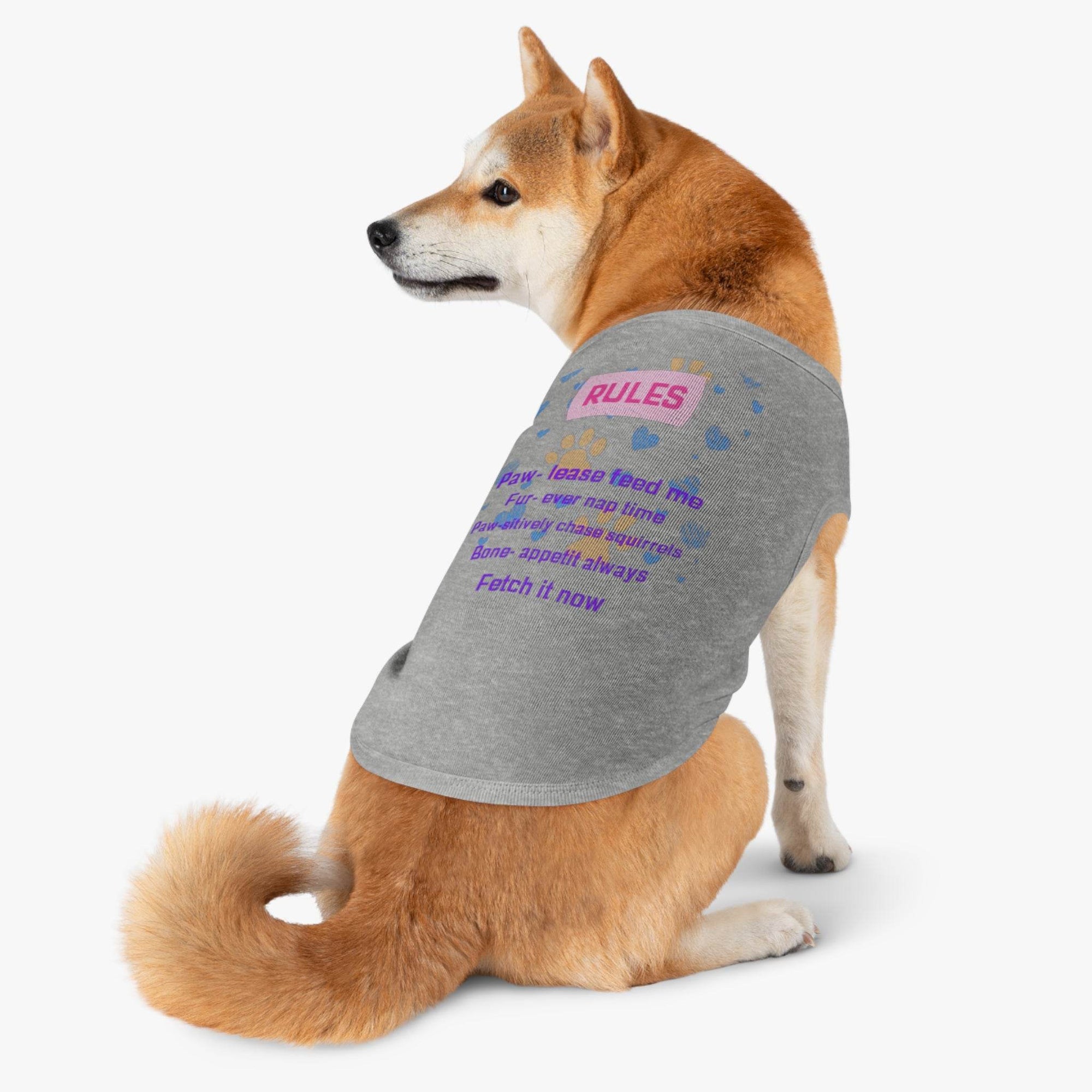Cute dog rules Tank Top - Paw-some Feeding Rules, Dog Apparel, Pet Gift, Funny Dog Shirt - Pawmug
