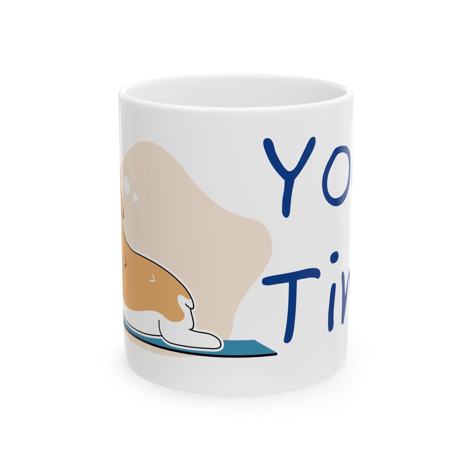 Yoga Time Ceramic Mug - Funny Mug for Yoga Lovers, Gift for Fitness Enthusiasts, Perfect for Home, Office, Coffee or Tea Printify