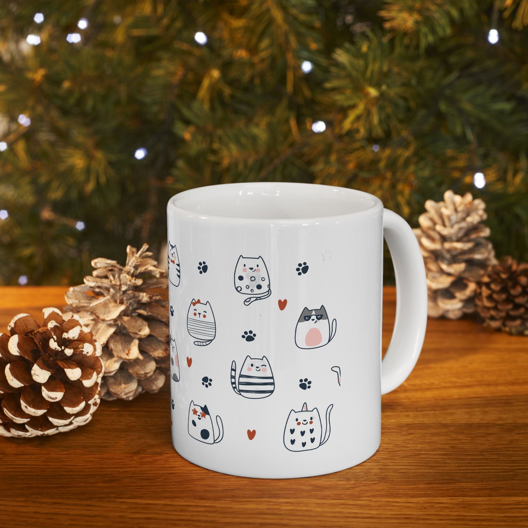 Adorable Cat Friends Ceramic Mug - Perfect Gift for Cat Lovers Printify