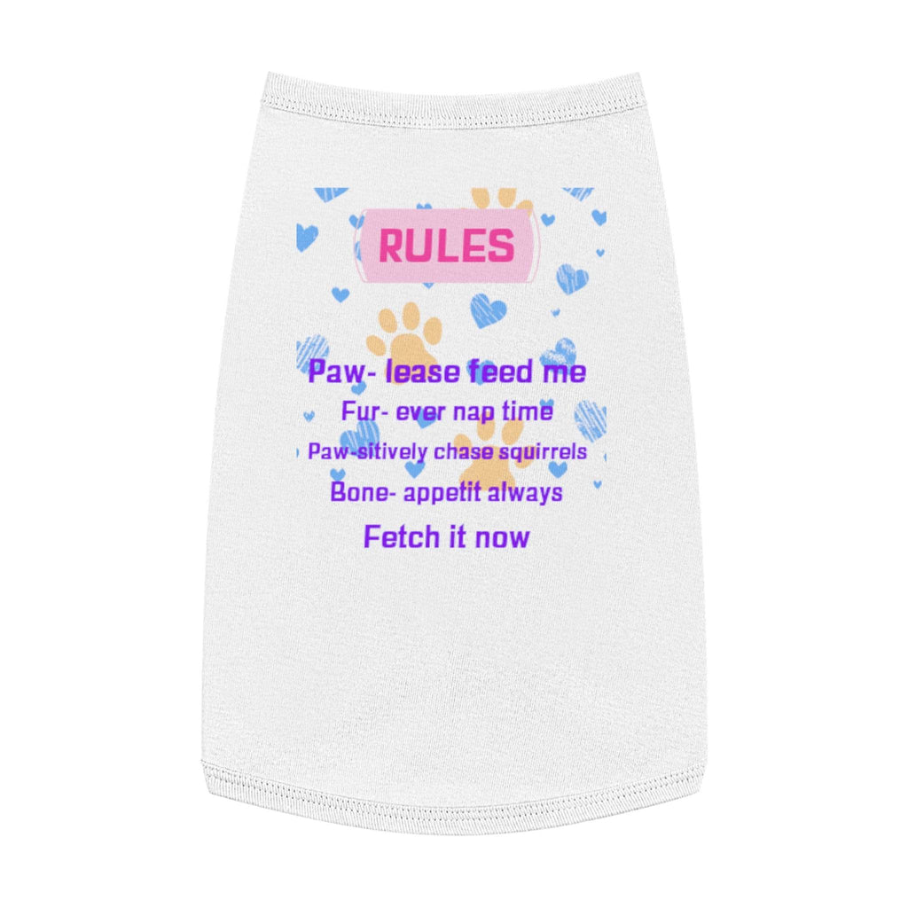 Cute dog rules Tank Top - Paw-some Feeding Rules, Dog Apparel, Pet Gift, Funny Dog Shirt - Pawmug
