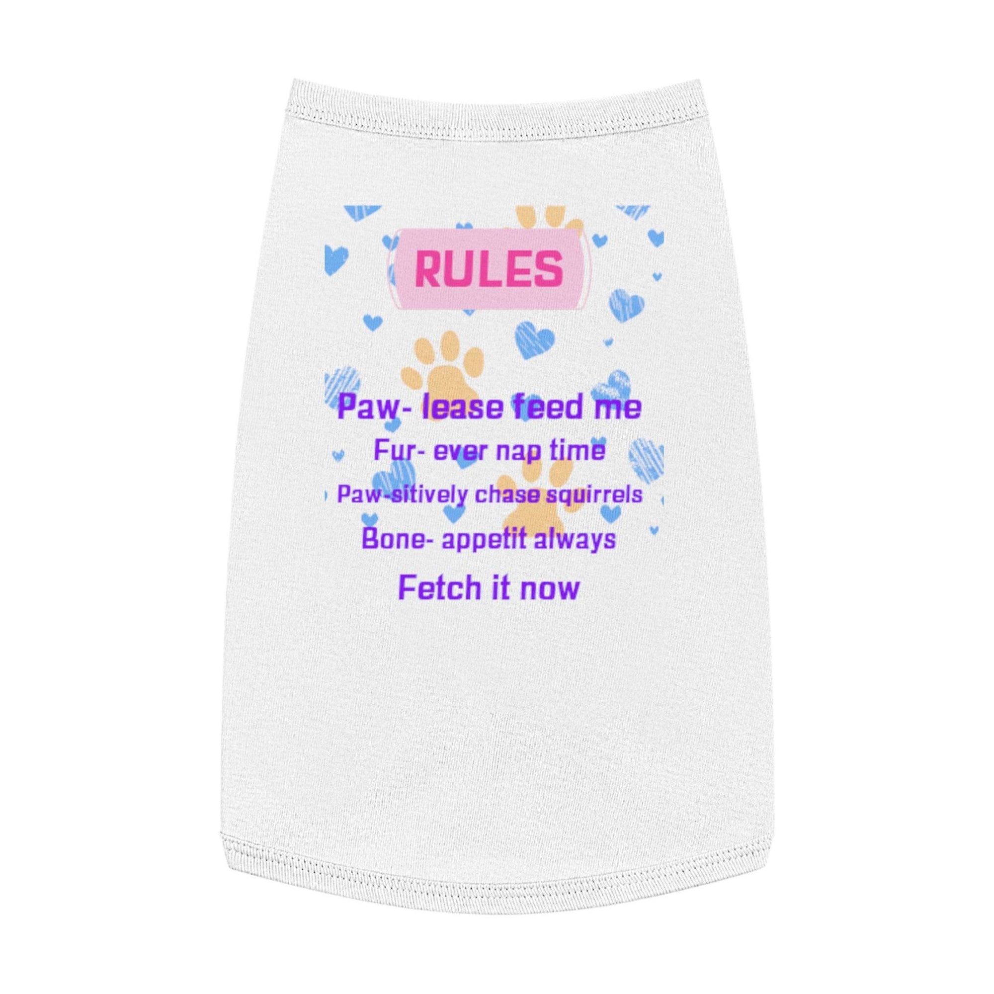 Cute dog rules Tank Top - Paw-some Feeding Rules, Dog Apparel, Pet Gift, Funny Dog Shirt - Pawmug