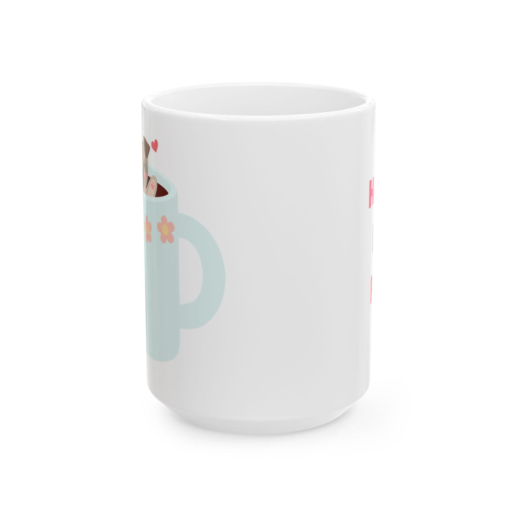 Happy Pup pop Ceramic Mug - Cute Puppy Coffee Cup, Pet Lover Gift, Funny Kitchenware, Animal Lover Present, Dog-Themed Drinkware Printify