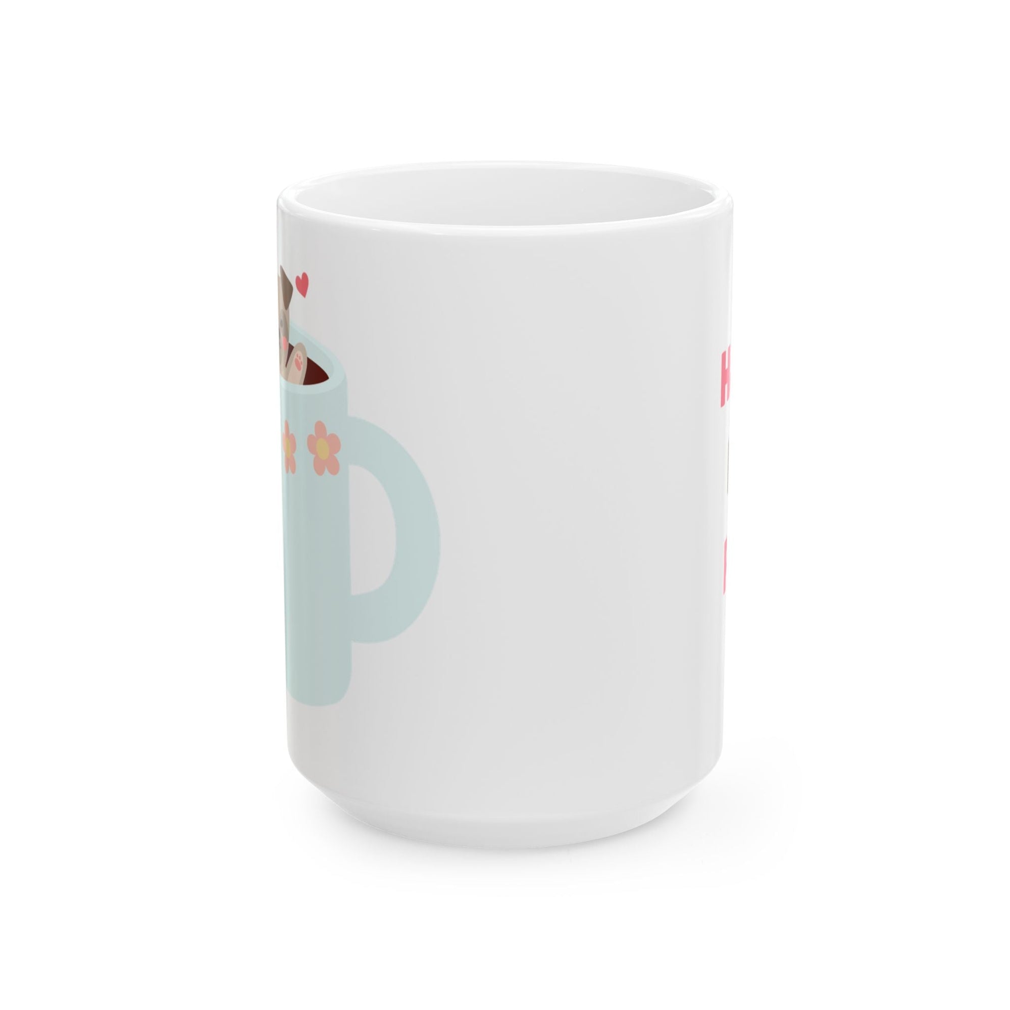 Happy Pup pop Ceramic Mug - Cute Puppy Coffee Cup, Pet Lover Gift, Funny Kitchenware, Animal Lover Present, Dog-Themed Drinkware Printify