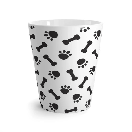 Dog Lover's Latte Mug for Pet Owners, Cute Bone & Paw Print Design, Perfect Gift for Dog Lovers, Coffee Mug, Pet Gifts, Animal Mug