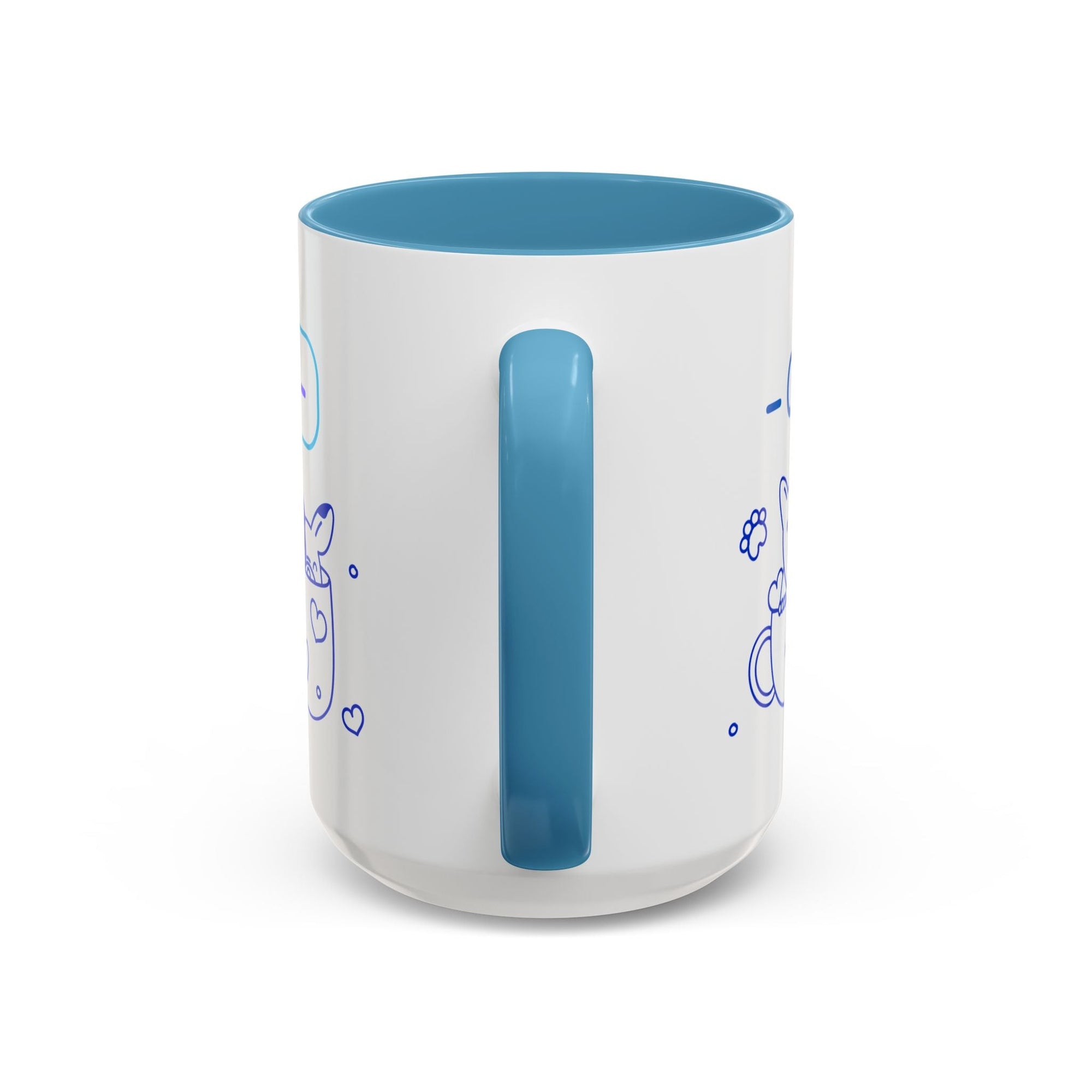 Cute pups Accent Coffee Mug - Perfect for Animal Lovers, Unique Gift for Friends, Tea Time, Kitchen Decor, Coffee Lovers Printify